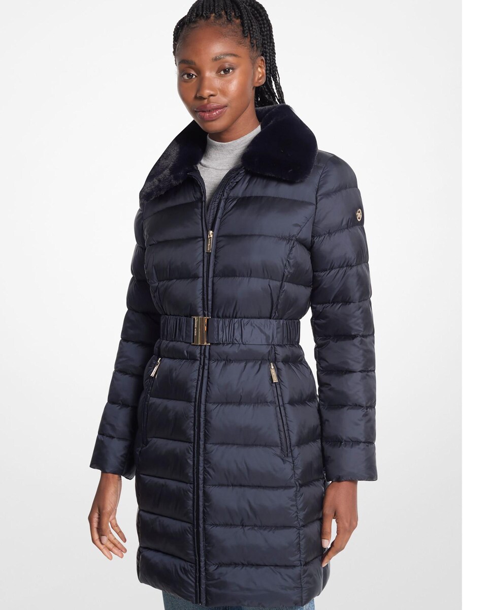 Chaqueta Acolchada Plumiferos Mujer Cuello Pelo Chaqueta Acolchada