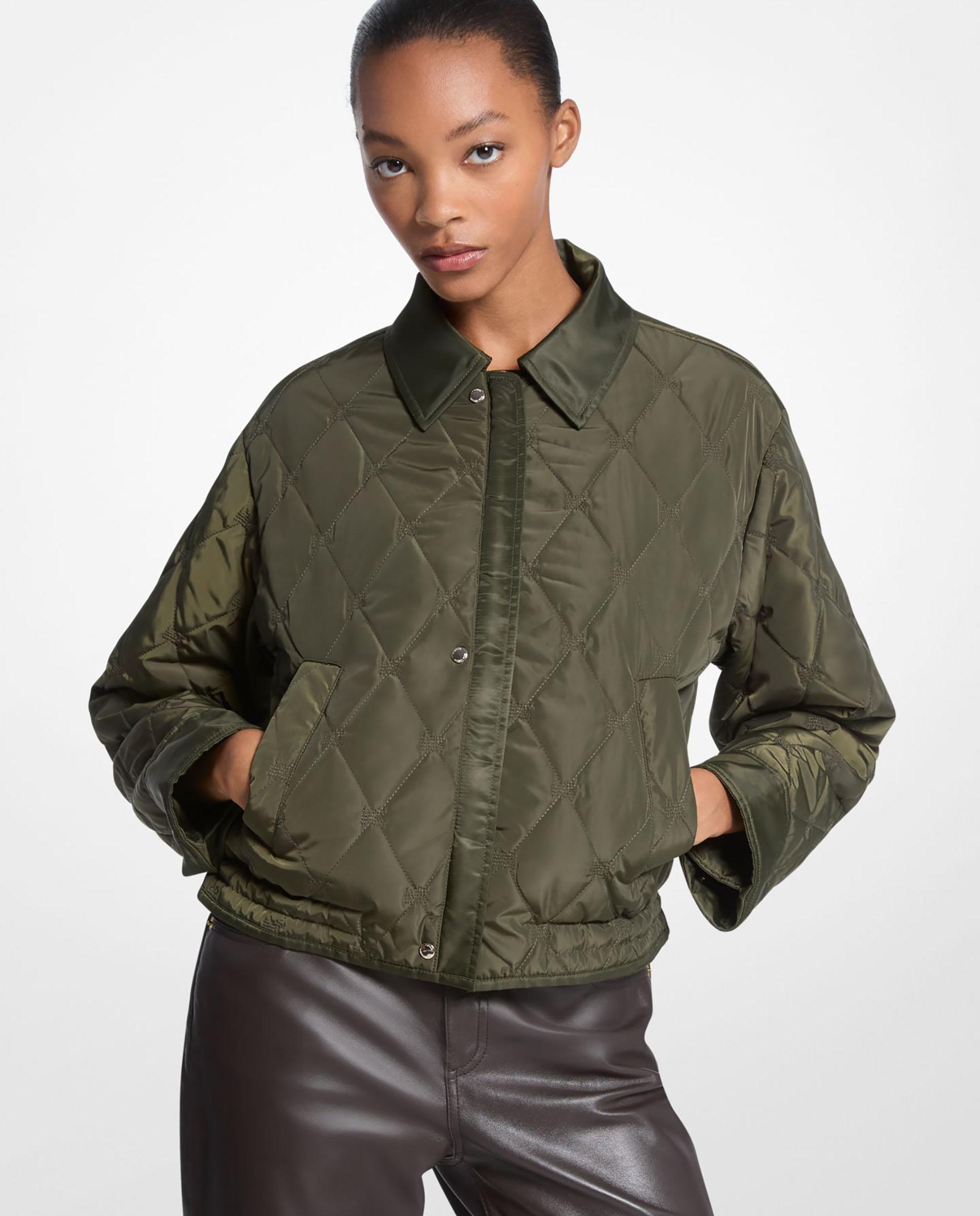 Chaqueta de mujer reversible de nailon - Michael Michael Kors - Verde cadete Verde cadete-1