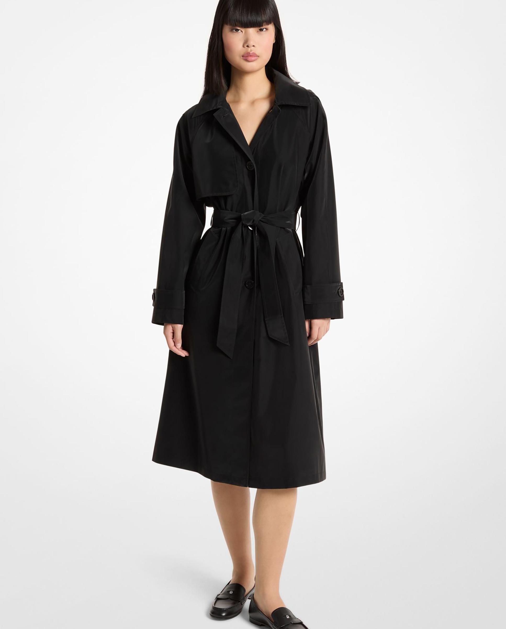 Michael Michael Kors - Gabardina de mujer resistente al agua con cinturón.