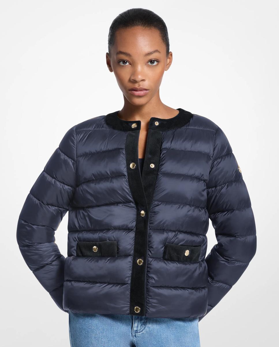 Imagen 0 de Chaqueta acolchada de mujer plegable de nailon Azul oscuro