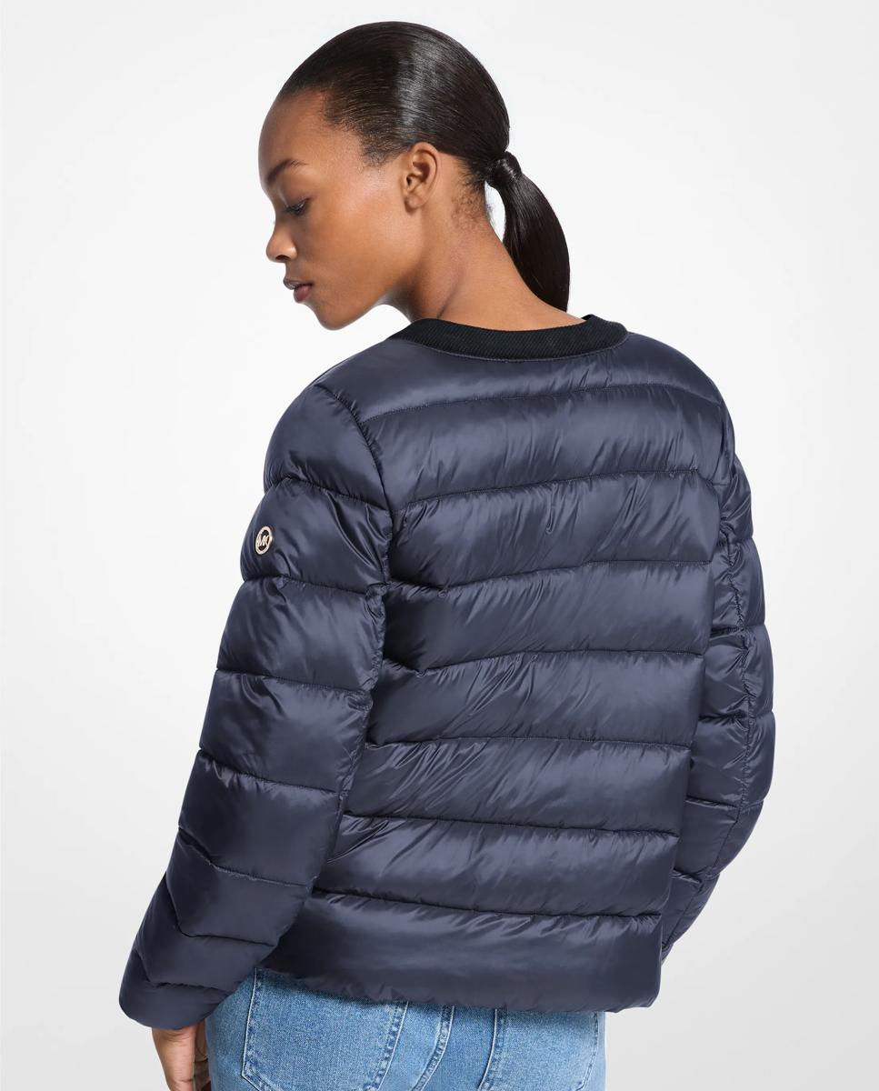 Chaqueta acolchada de mujer plegable de nailon - Michael Michael Kors - Azul oscuro Azul oscuro-2