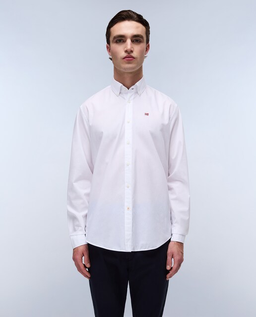 Imagen 0 de Camisa de popelín de hombre terra LS de corte regular blanca