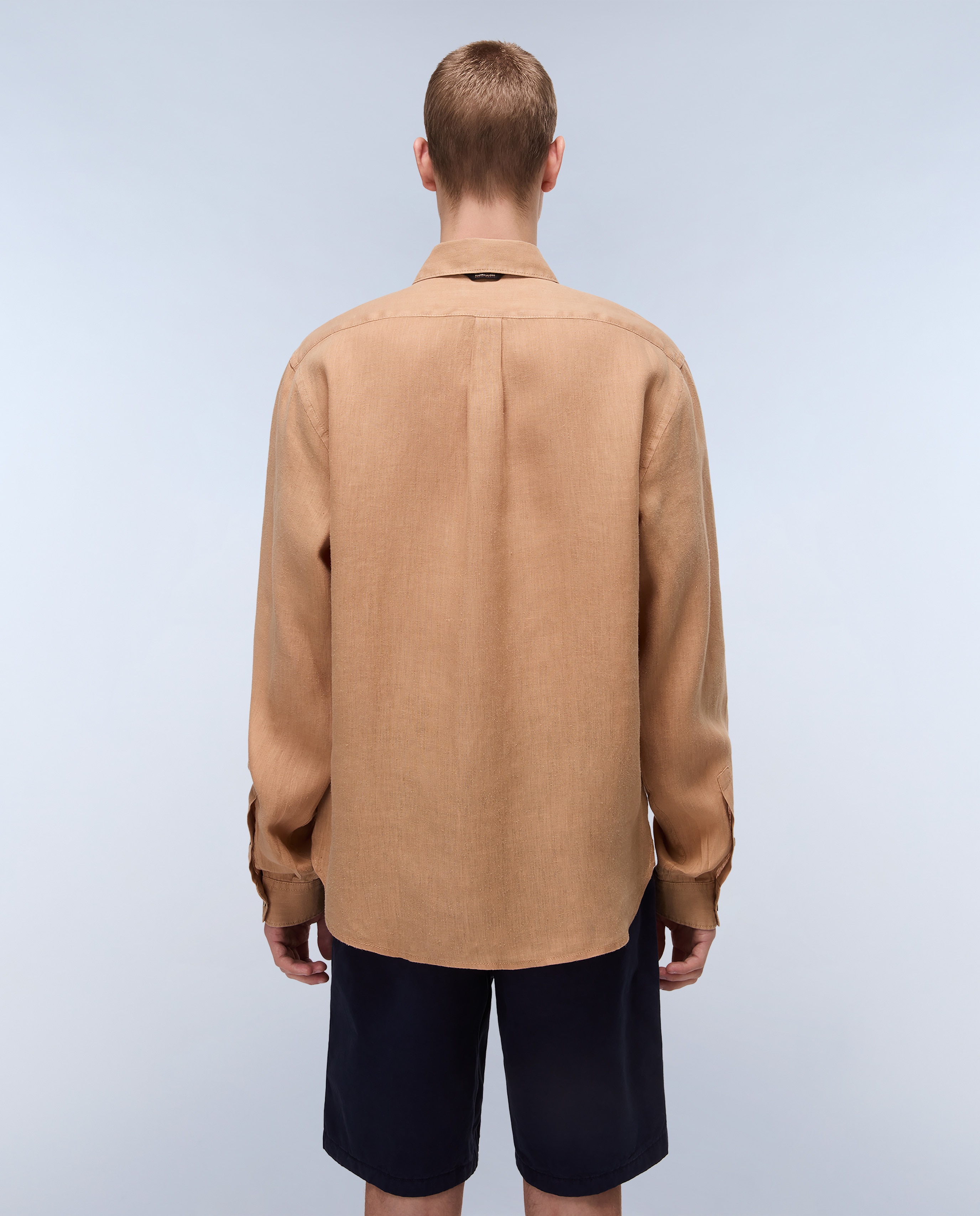 Imagen 2 de Camisa de lino de hombre linen ls de corte regular y manga larga - Napapijri - Marrón claro Marrón claro