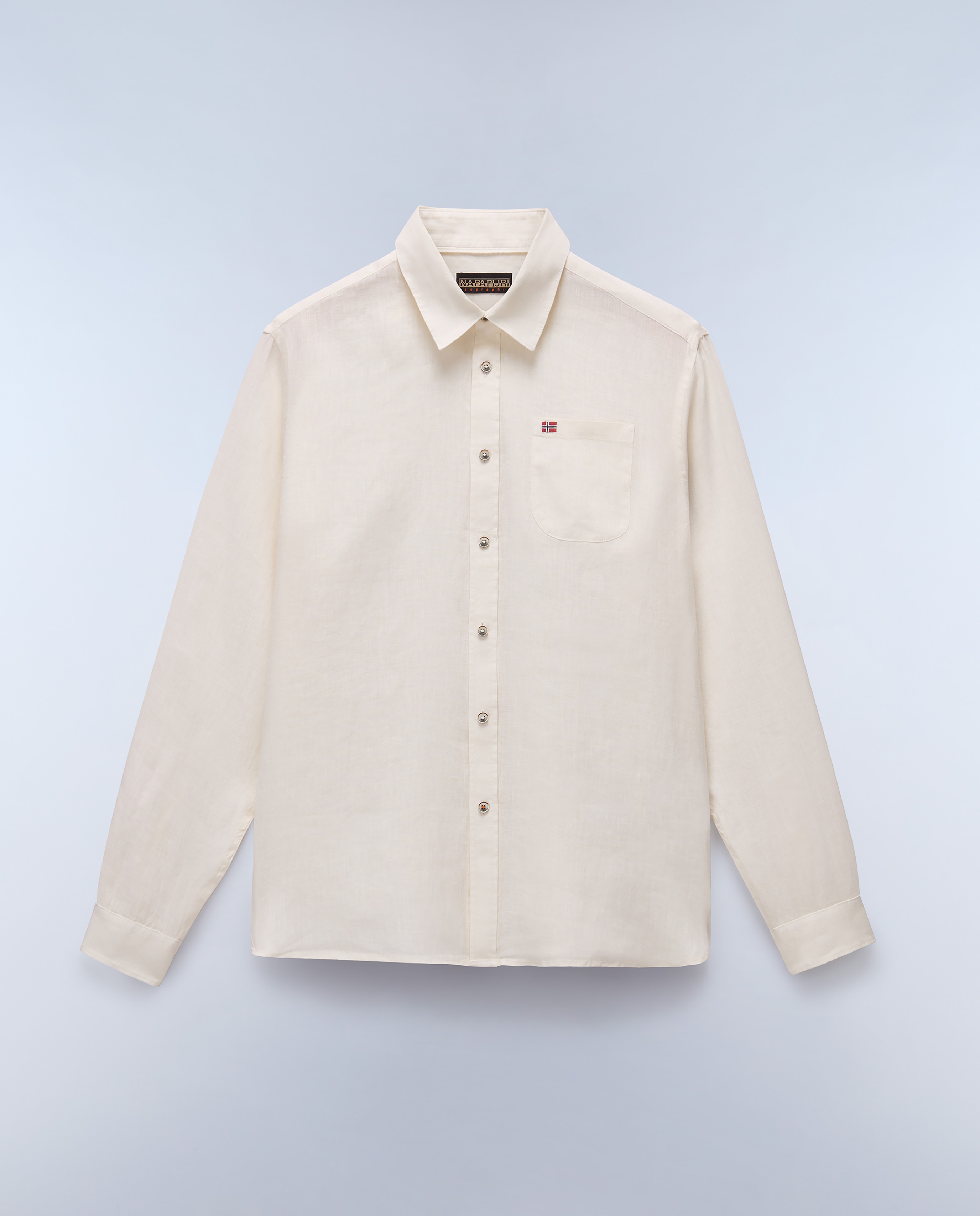 Imagen 3 de Camisa de lino de hombre linen ls de corte regular y manga larga - Napapijri - Blanco Blanco