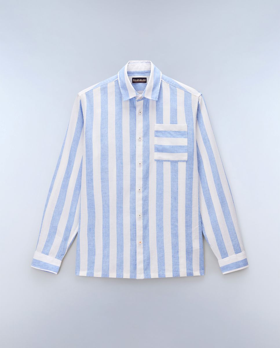 Imagen 7 de Camisa de hombre brolio ls de corte relaxed de manga larga - Napapijri - Azul / Blanco Azul/Blanco