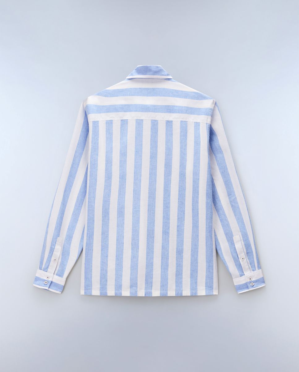 Imagen 6 de Camisa de hombre brolio ls de corte relaxed de manga larga - Napapijri - Azul / Blanco Azul/Blanco
