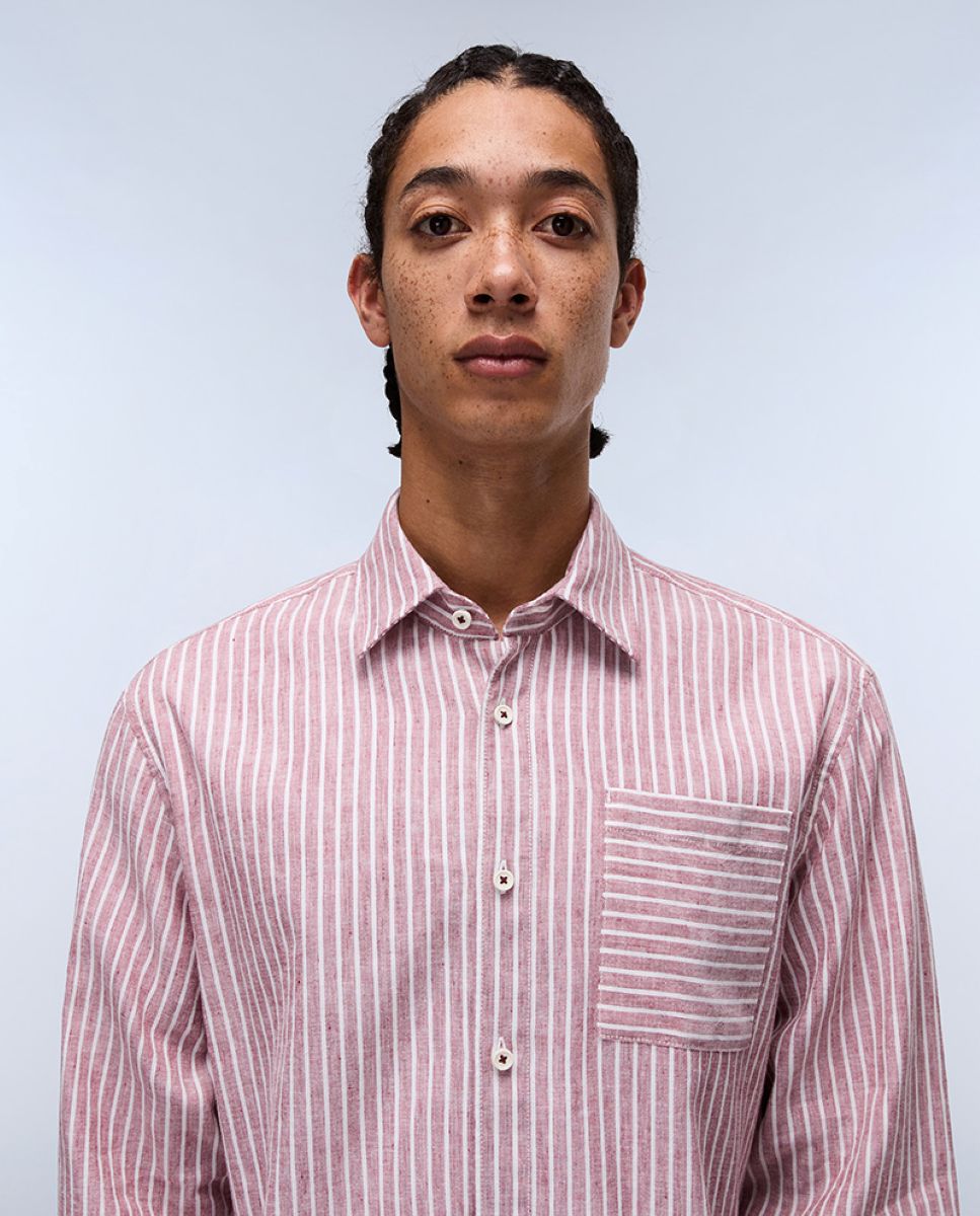 Imagen 2 de Camisa de hombre brolio ls de corte relaxed de manga larga - Napapijri - Blanco / Rojo Blanco / Rojo