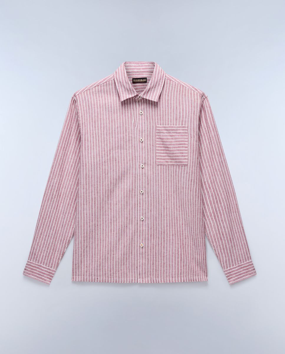 Imagen 6 de Camisa de hombre brolio ls de corte relaxed de manga larga - Napapijri - Blanco / Rojo Blanco / Rojo