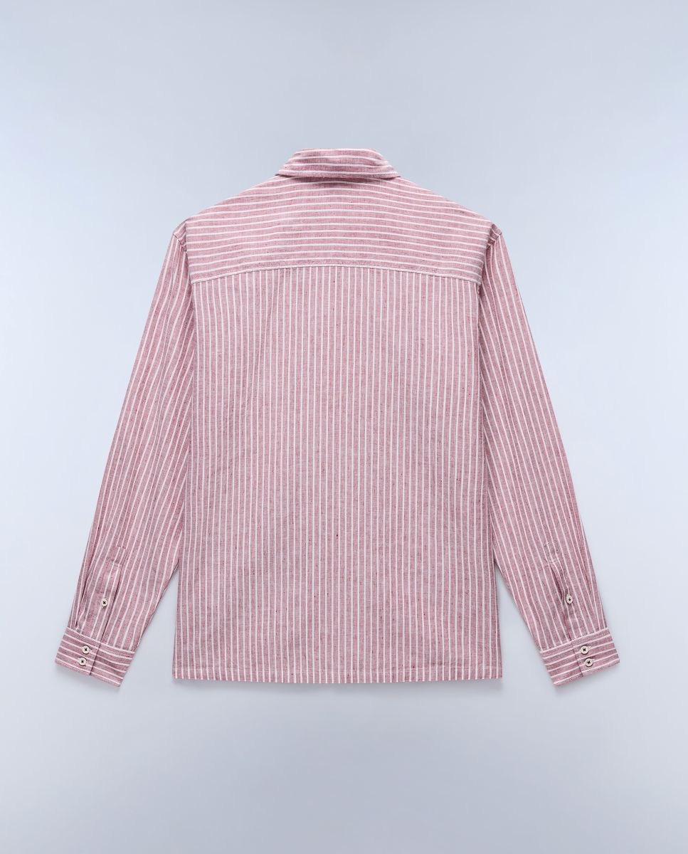 Imagen 5 de Camisa de hombre brolio ls de corte relaxed de manga larga - Napapijri - Blanco / Rojo Blanco / Rojo