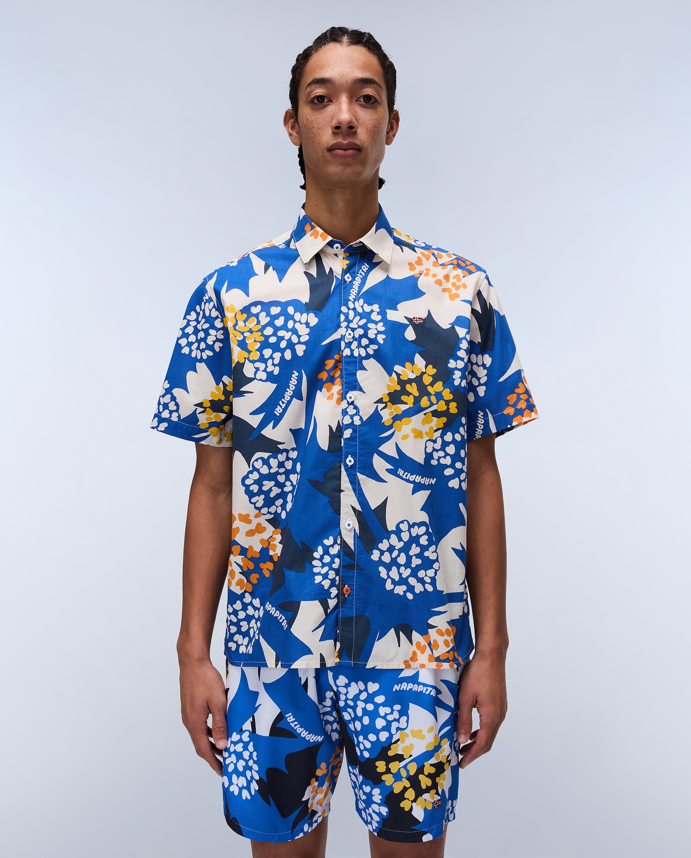 Napapijri - Camisa de hombre Ronge SS de corte relaxed.