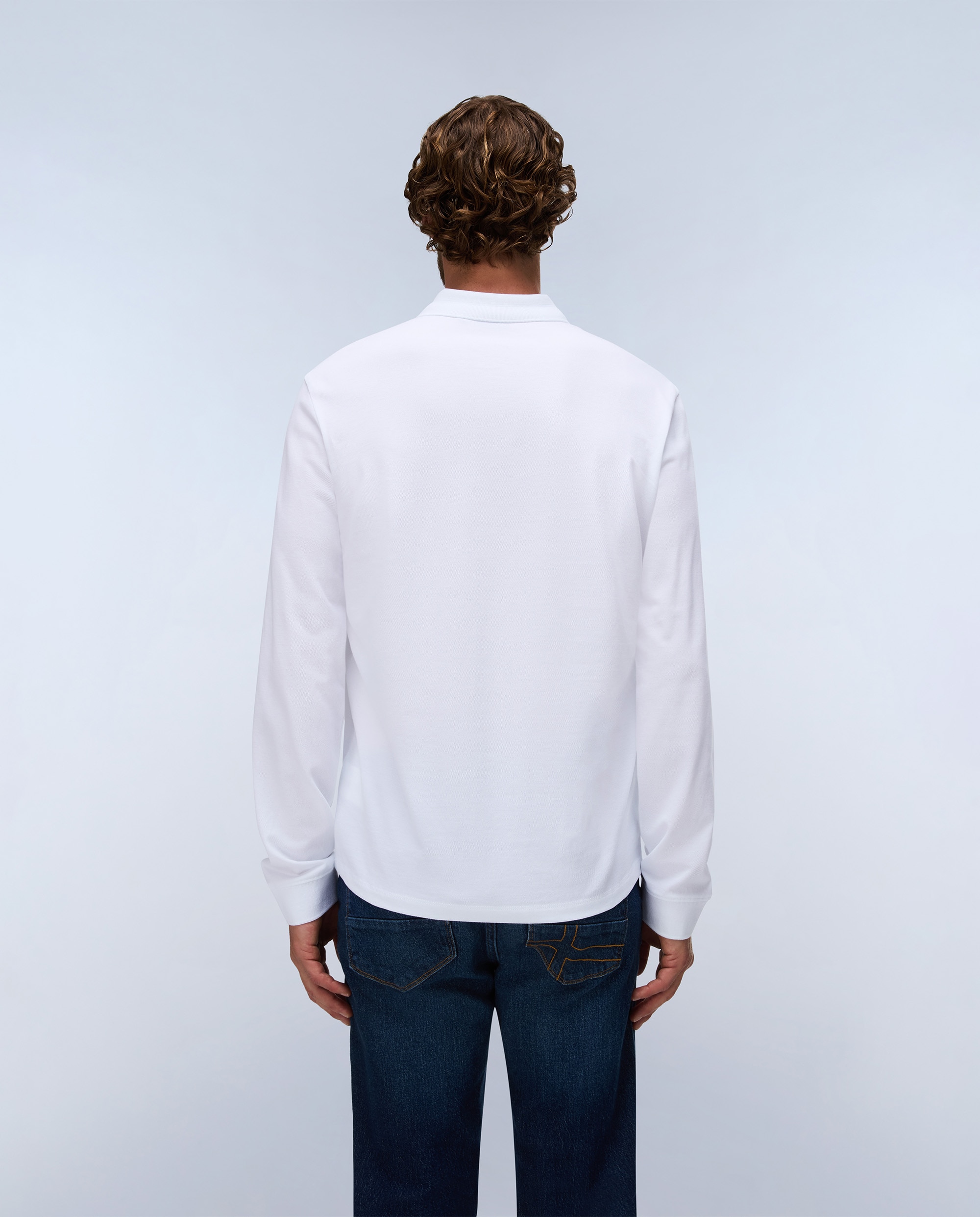 Polo de piqué de hombre de manga larga - Napapijri - Blanco Blanco-2