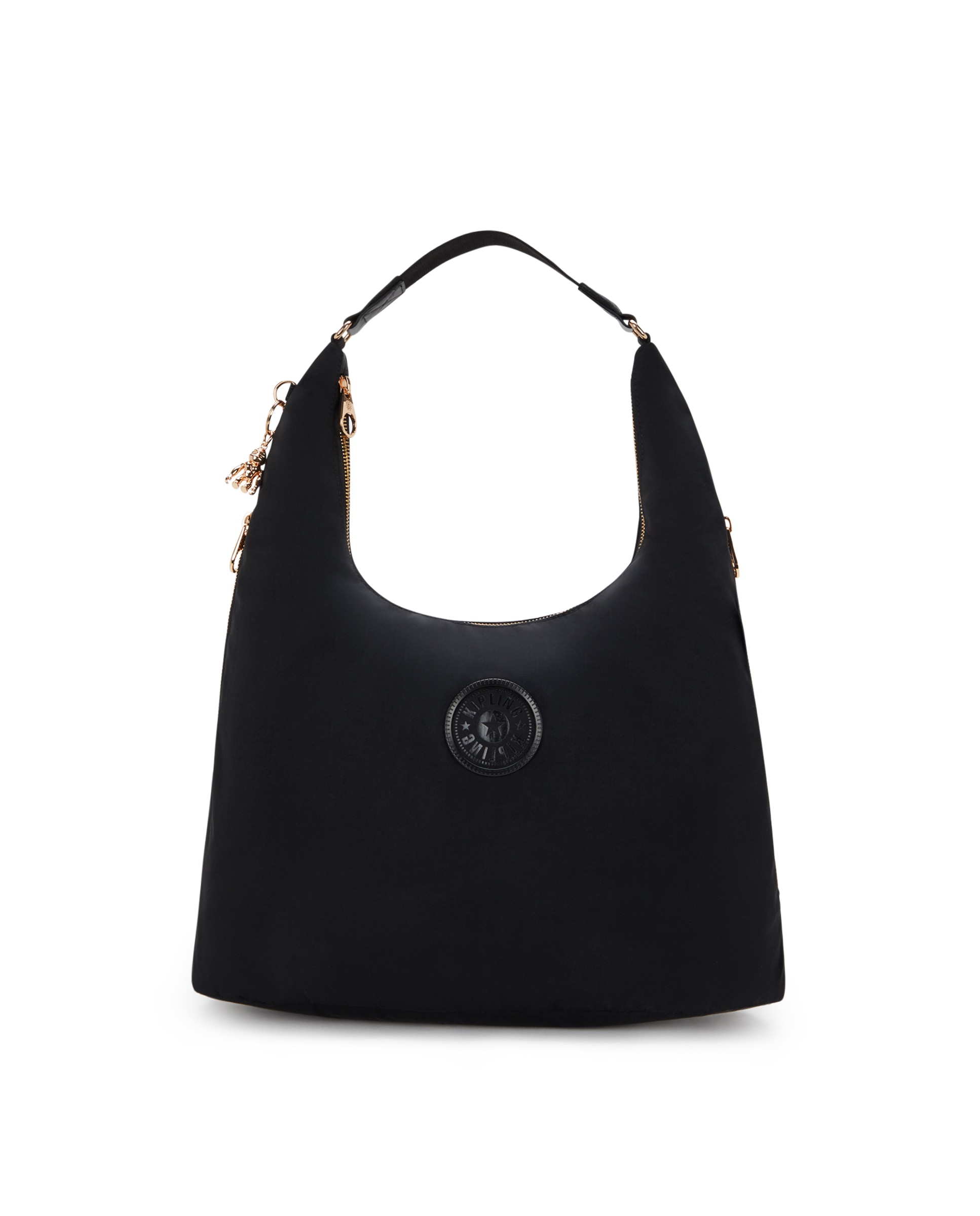 Bolso de hombro mediano con cremallera metálica - Kipling - Negro Negro-1
