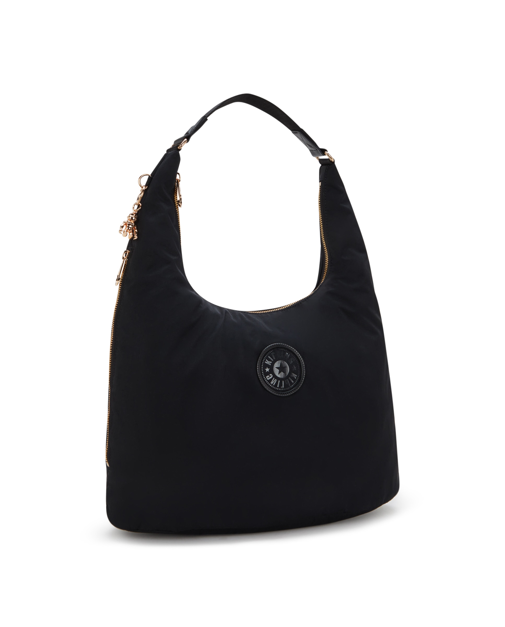 Bolso de hombro mediano con cremallera metálica - Kipling - Negro Negro-4