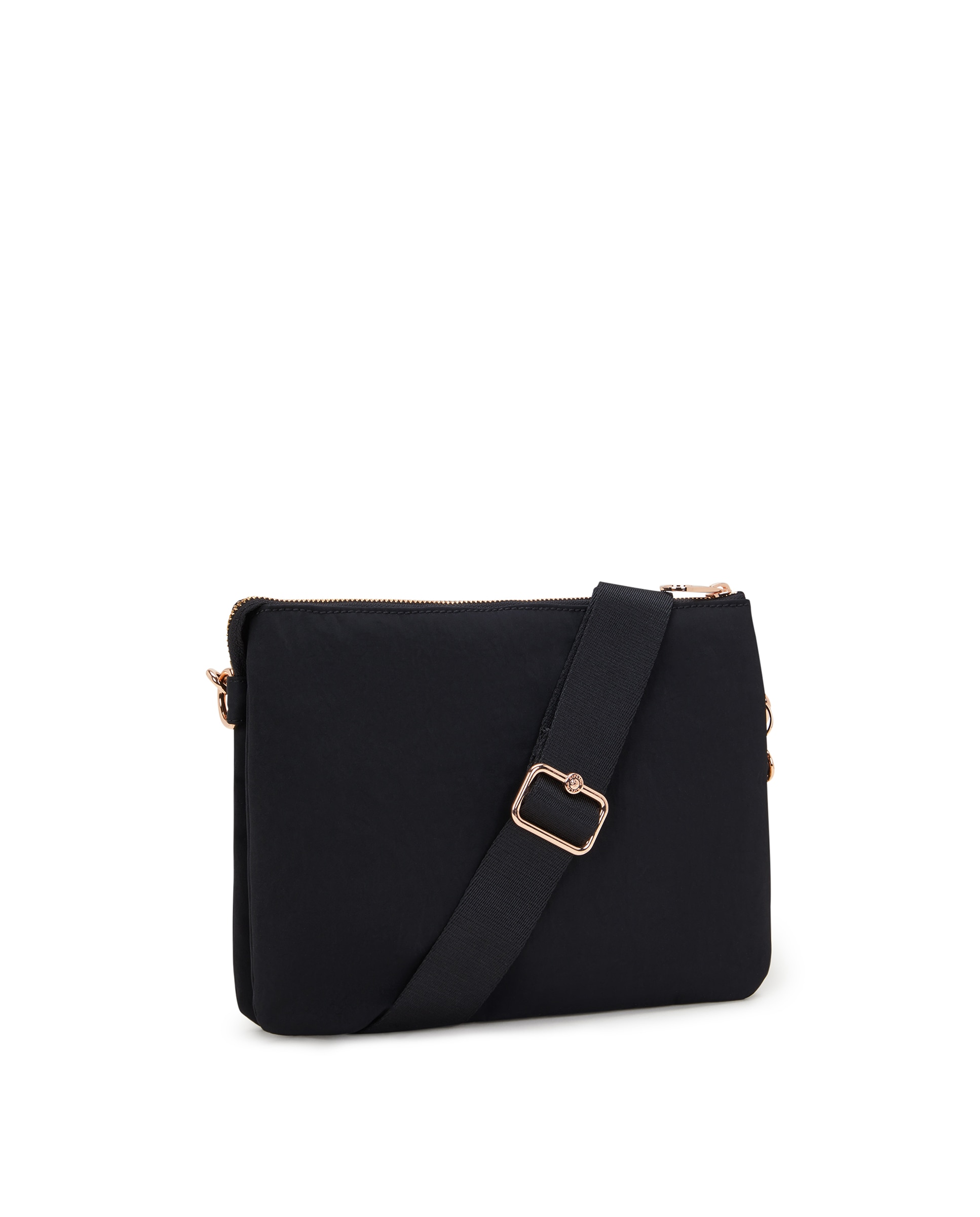 Bandolera de mujer mediana con cremalleras metálicas - Kipling - Negro Negro-3