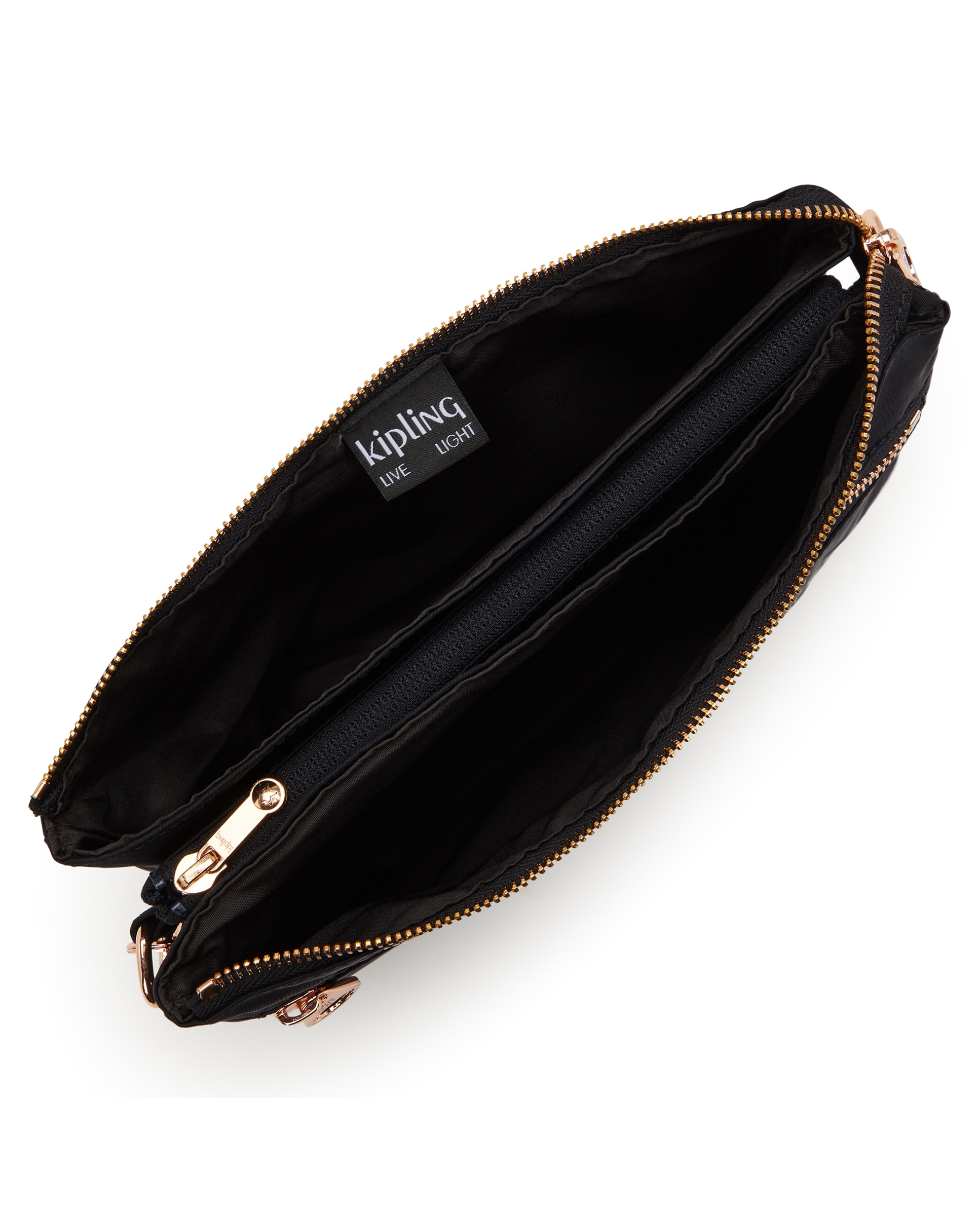Bandolera de mujer mediana con cremalleras metálicas - Kipling - Negro Negro-2