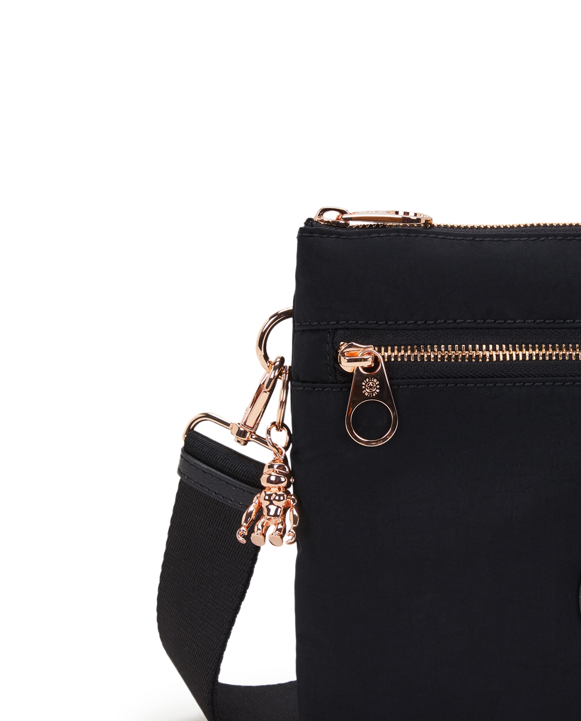 Bandolera de mujer mediana con cremalleras metálicas - Kipling - Negro Negro-5