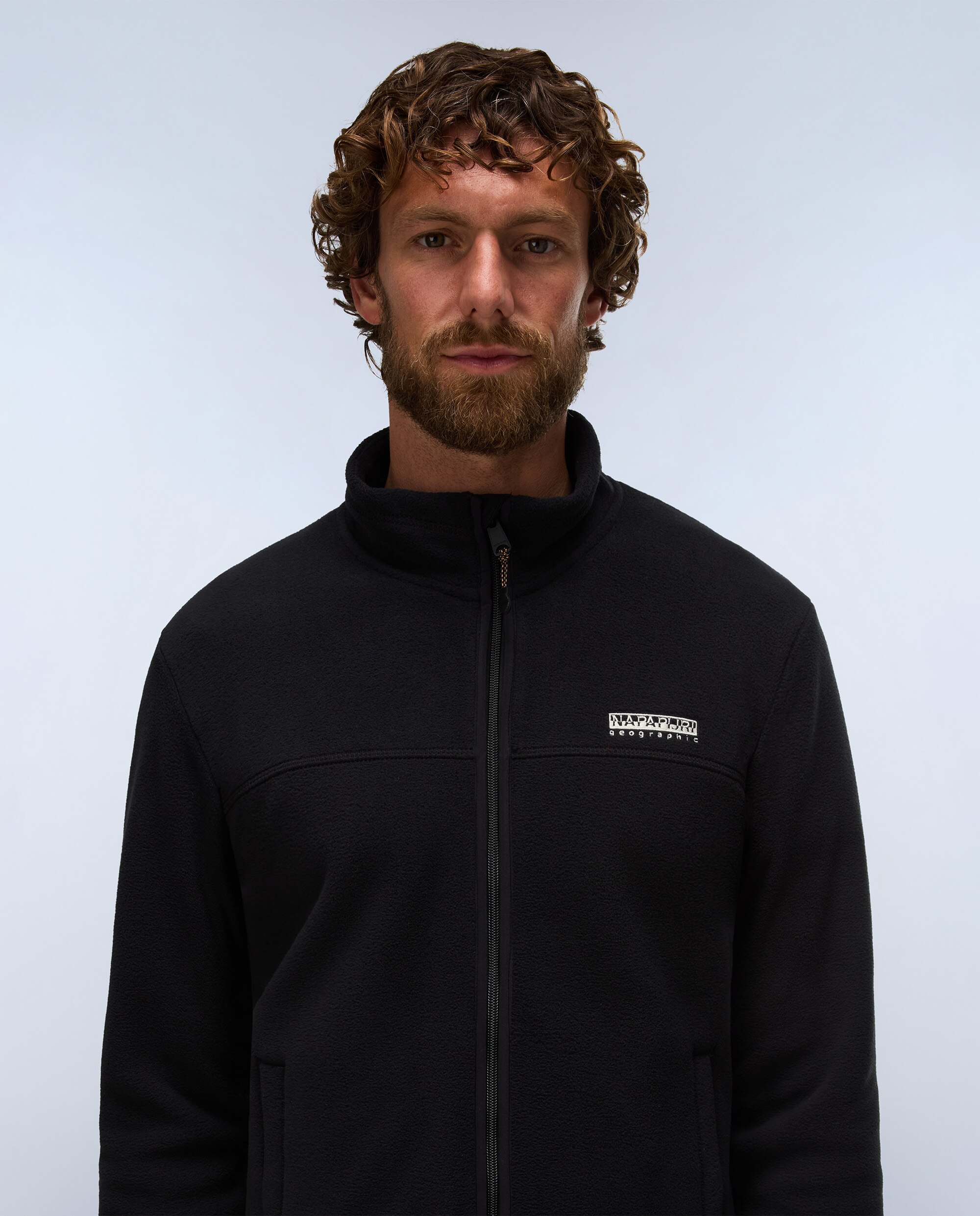 Sudadera de hombre dergana fz de cuello alto y cremallera - Napapijri - Negro Negro-2