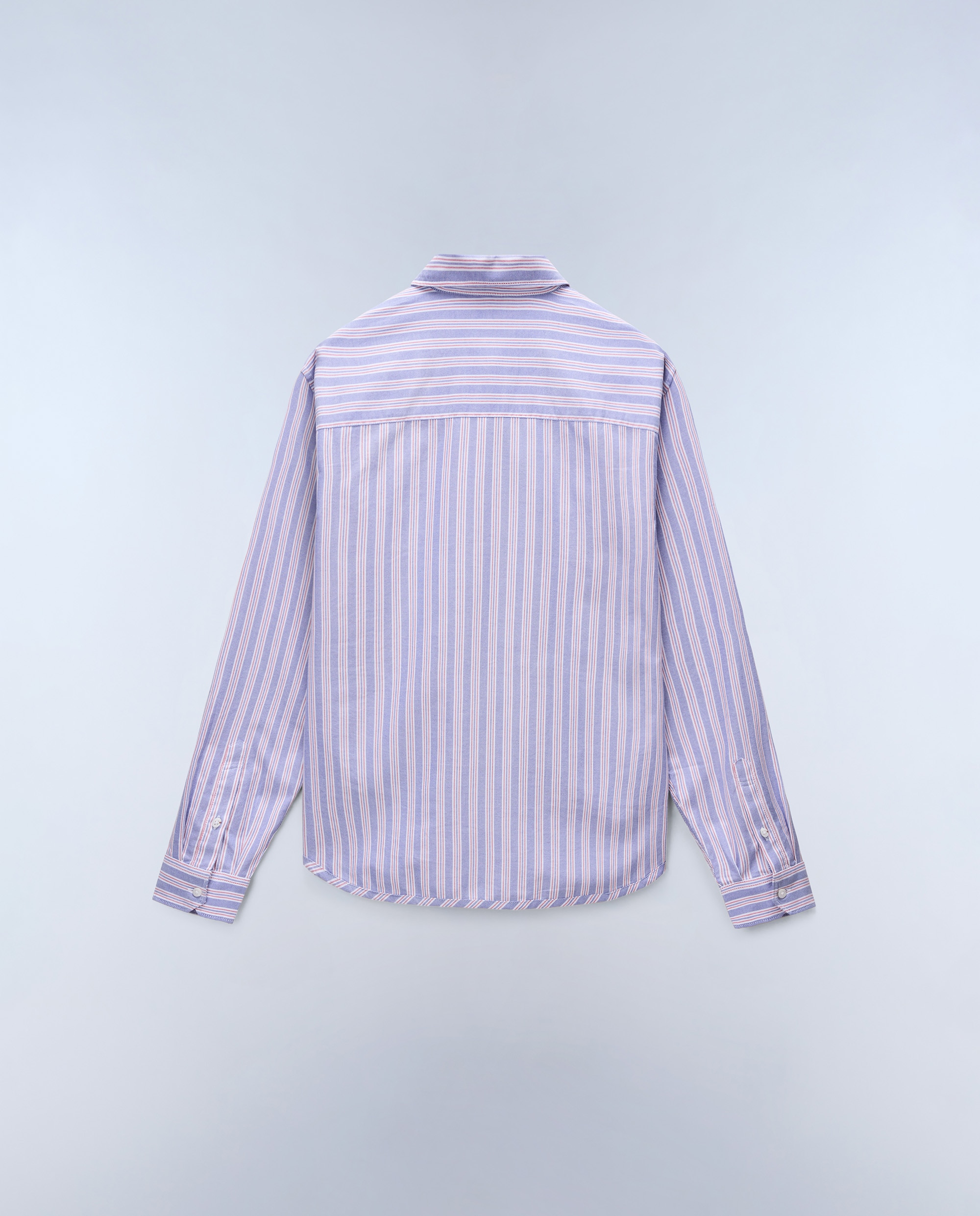 Camisa Oxford de popelín de hombre corte relaxed de rayas - Napapijri - Azul / Gris Azul / Gris-6
