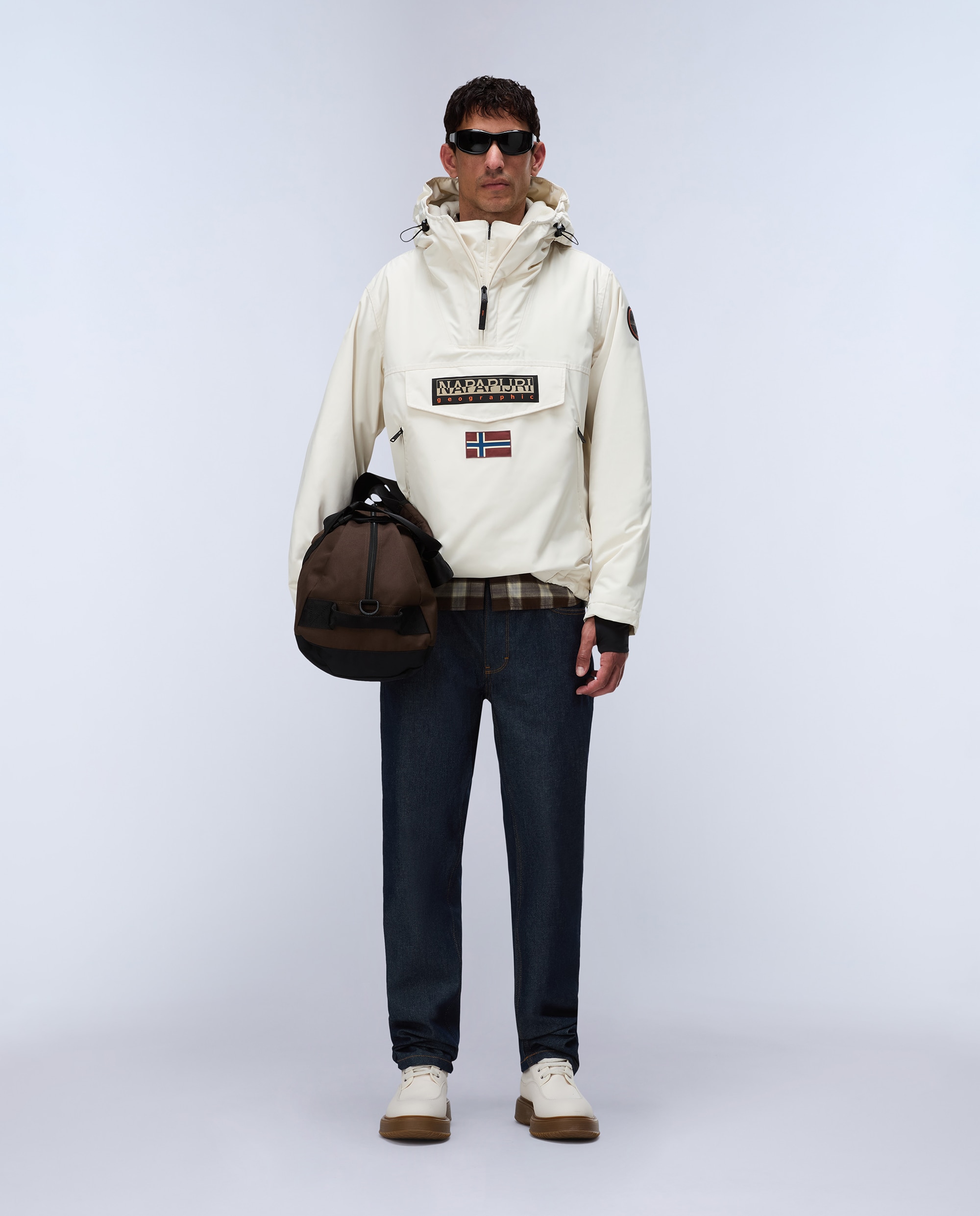 Imagen 1 de Parka de hombre rainforest next con capucha e impermeable - Napapijri - Crema Crema