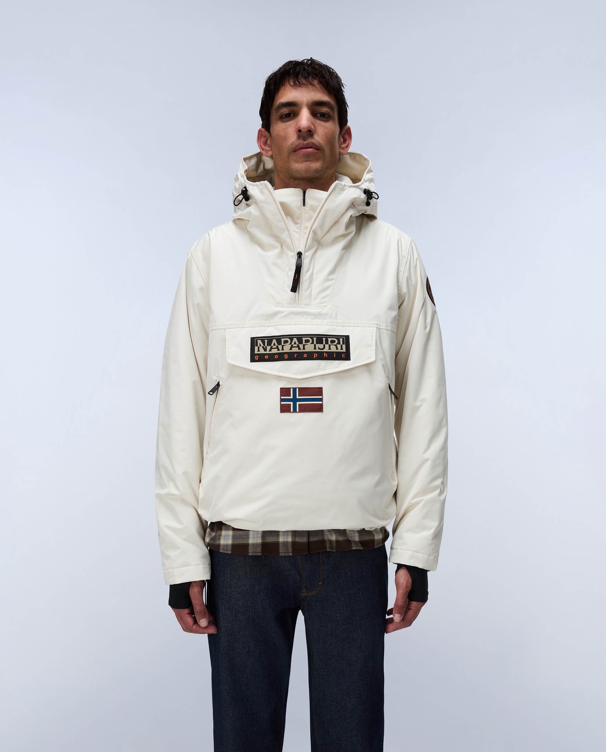 Imagen 2 de Parka de hombre rainforest next con capucha e impermeable - Napapijri - Crema Crema