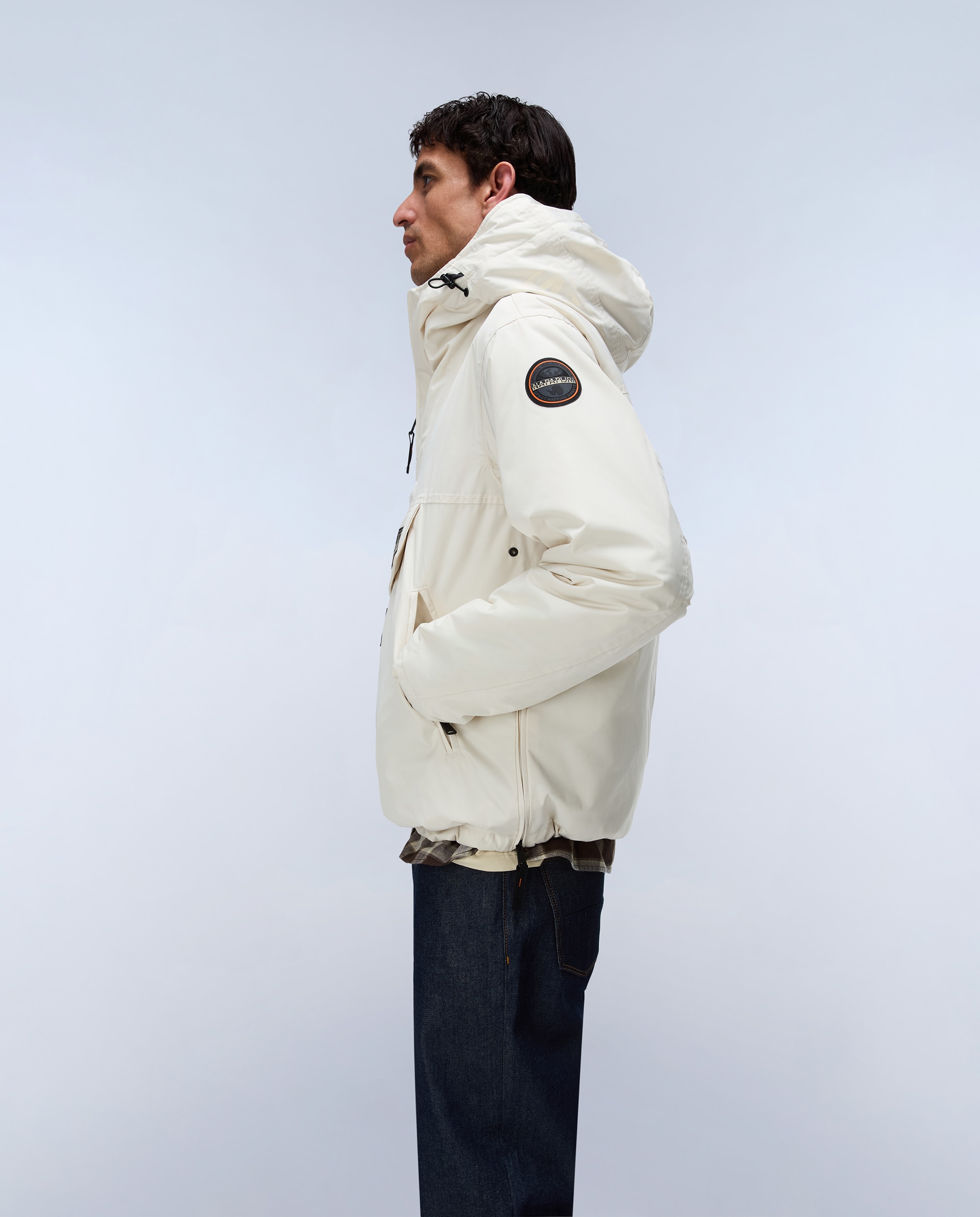 Imagen 3 de Parka de hombre rainforest next con capucha e impermeable - Napapijri - Crema Crema