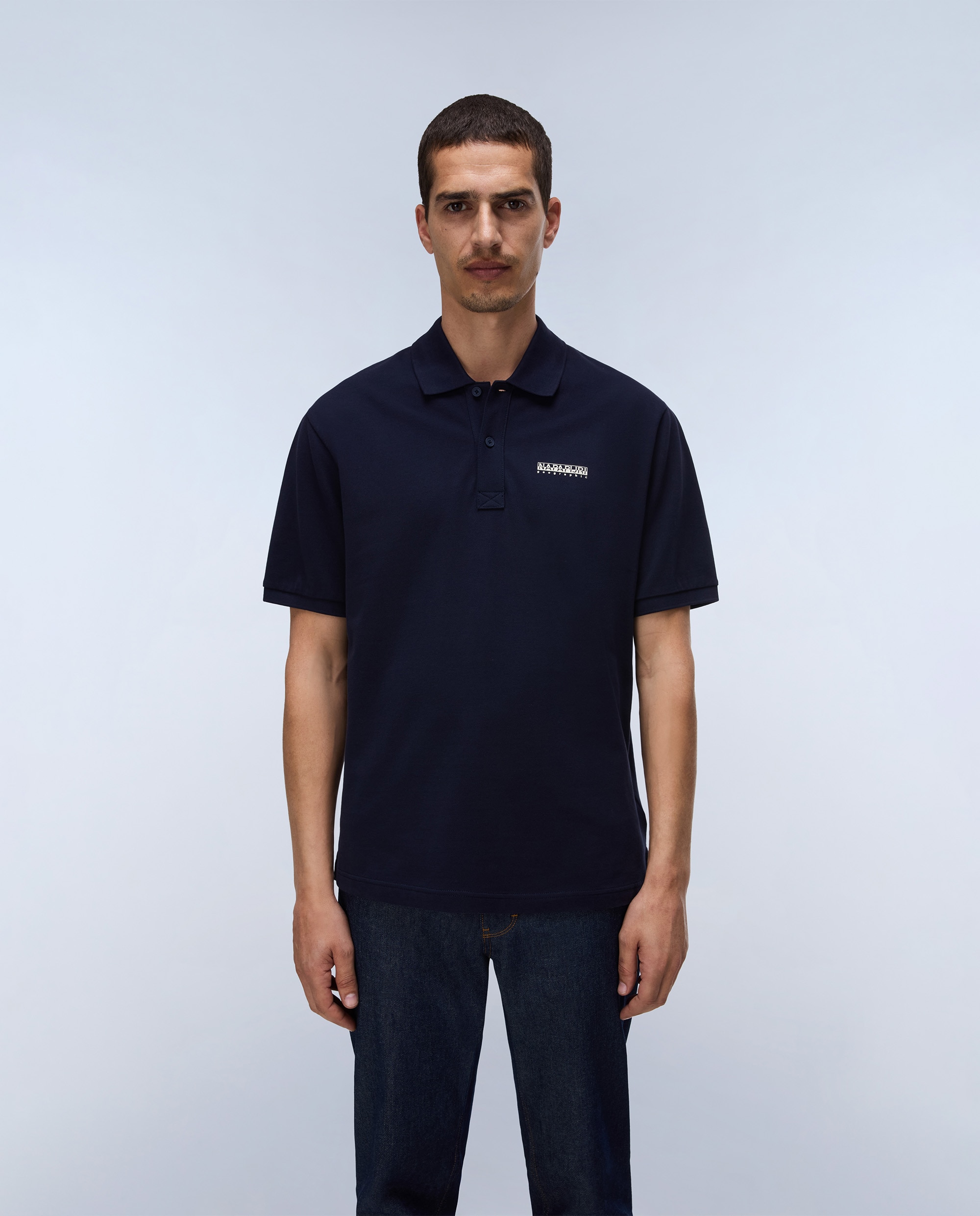 Polo de hombre small box de manga corta - Napapijri - Azul marino Azul marino-1