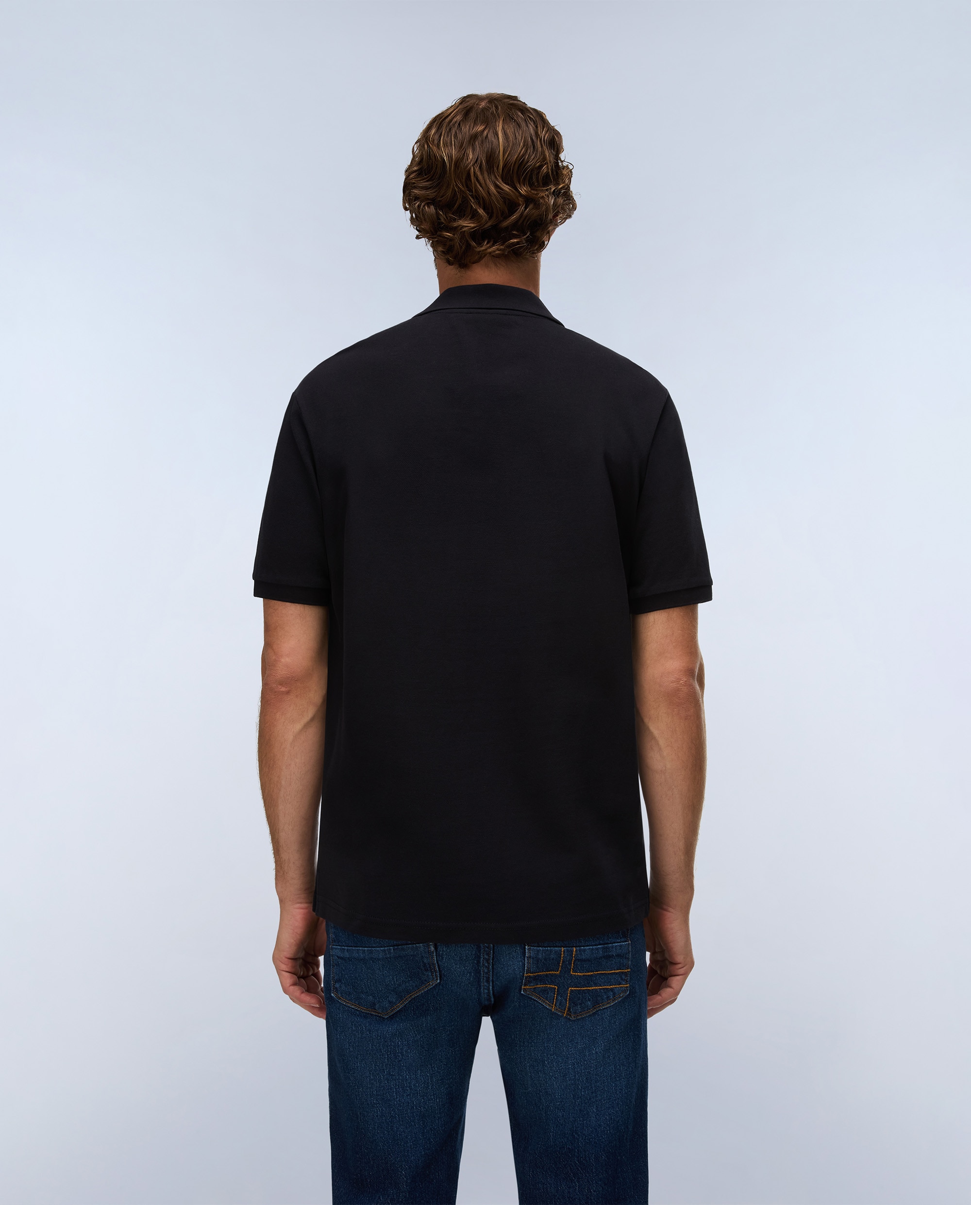 Polo de hombre small box de manga corta - Napapijri - Negro Negro-3