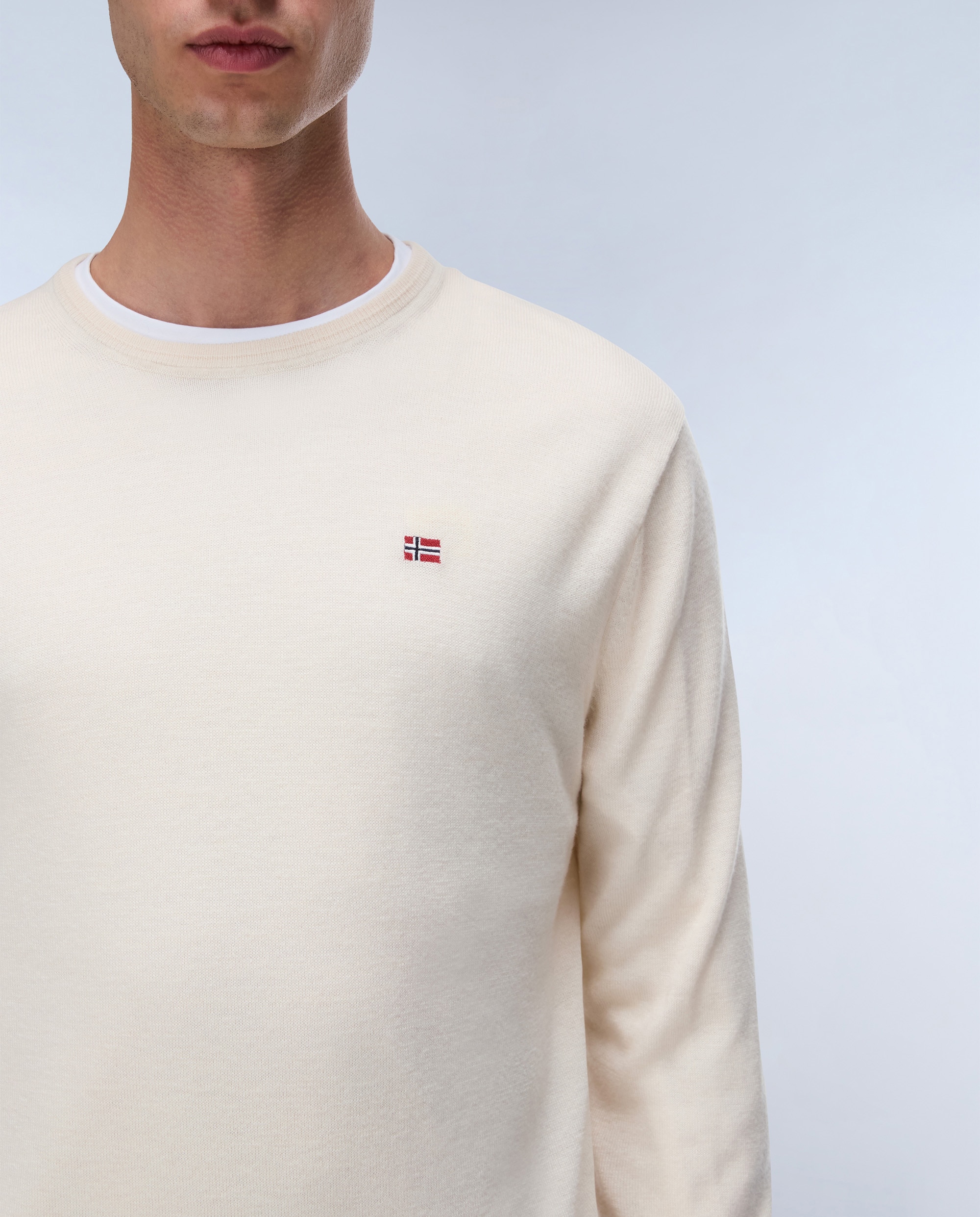 Jersey de hombre damavand c 4 de cuello redondo - Napapijri - Beige Beige-2