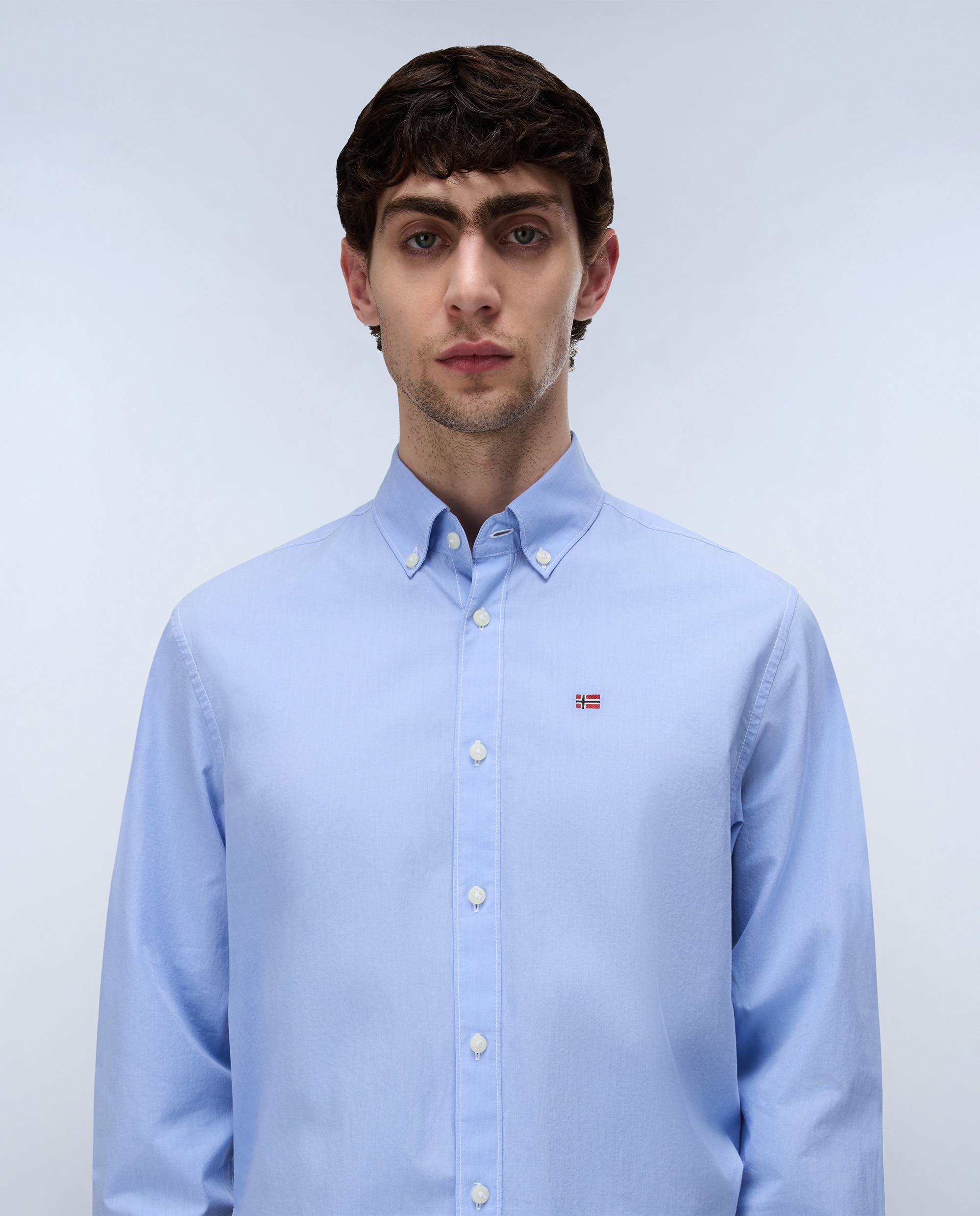 Imagen 2 de Camisa en popelin de hombre terra de manga larga - Napapijri - Azul celeste Azul celeste