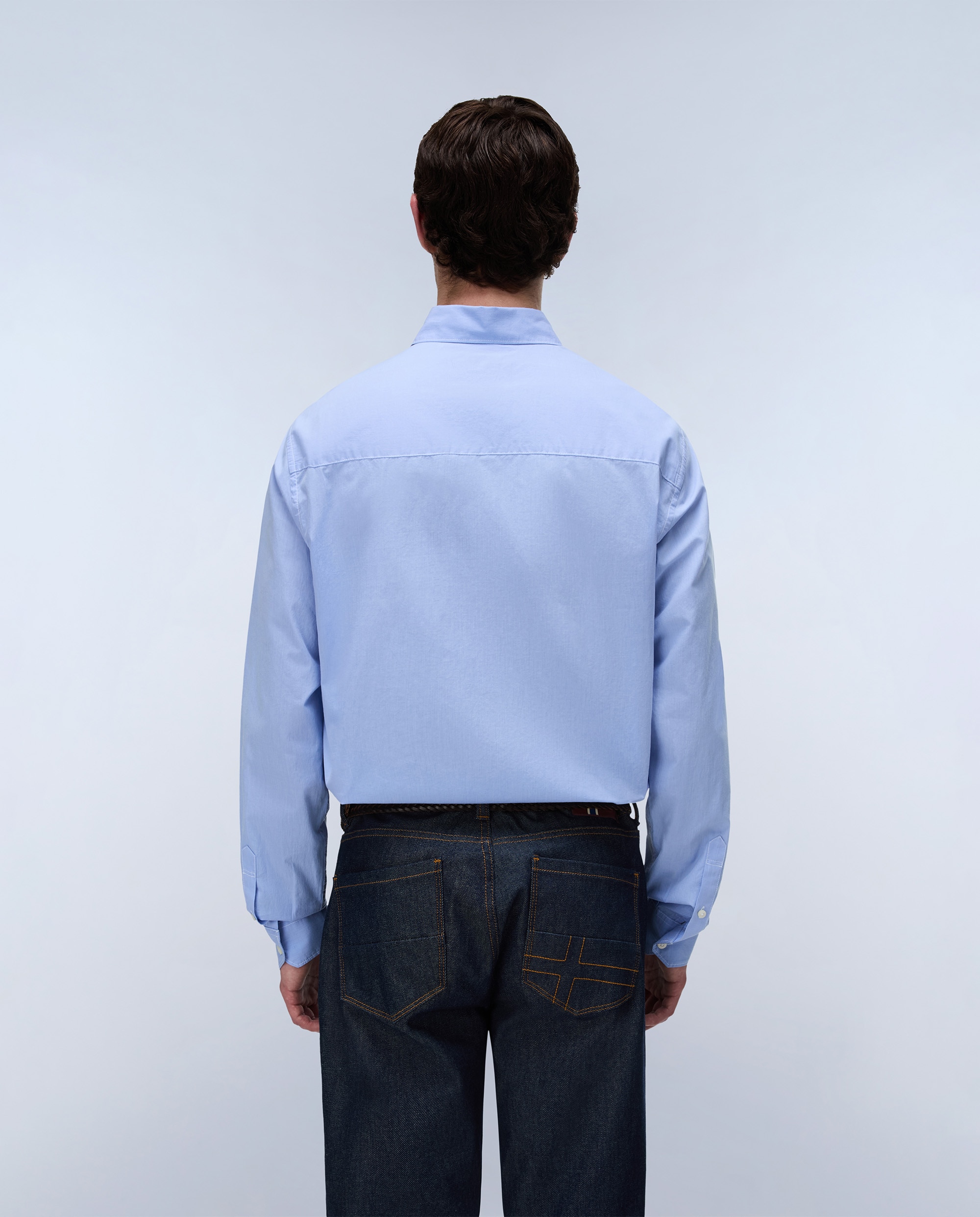 Imagen 3 de Camisa en popelin de hombre terra de manga larga - Napapijri - Azul celeste Azul celeste