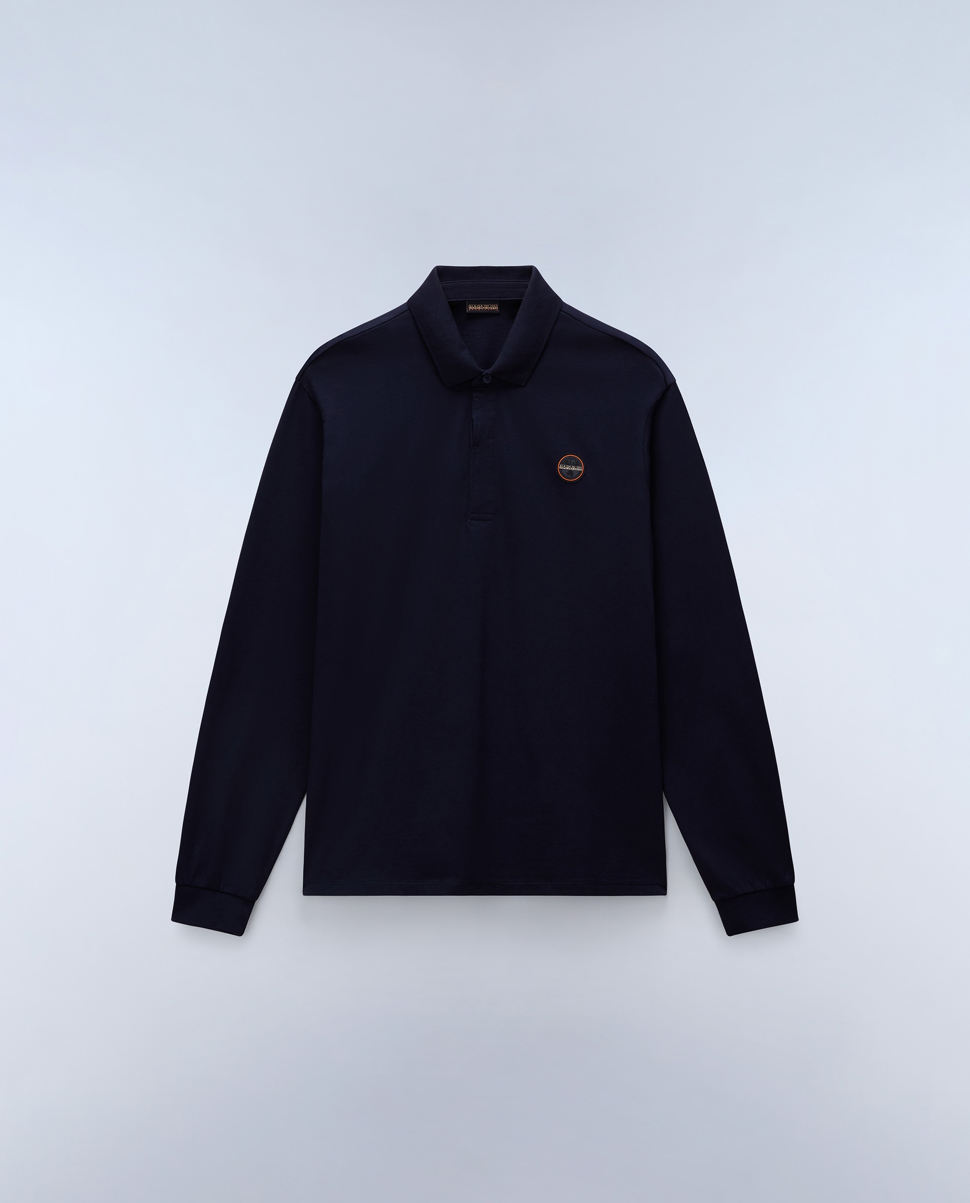 Polo de algodón de hombre badge de manga larga - Napapijri - Azul marino Azul marino-5