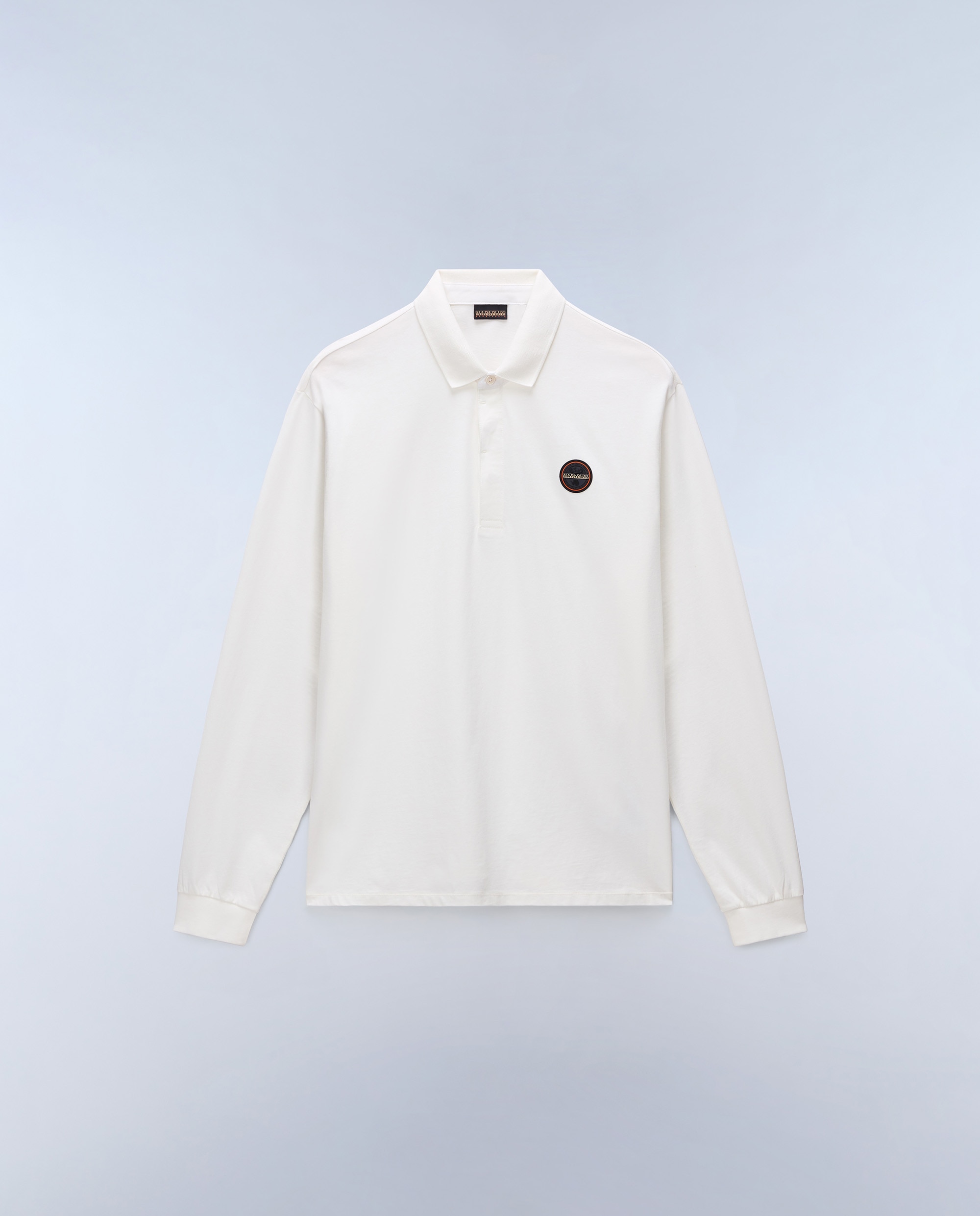 Polo de algodón de hombre badge de manga larga - Napapijri - Crema Crema-5