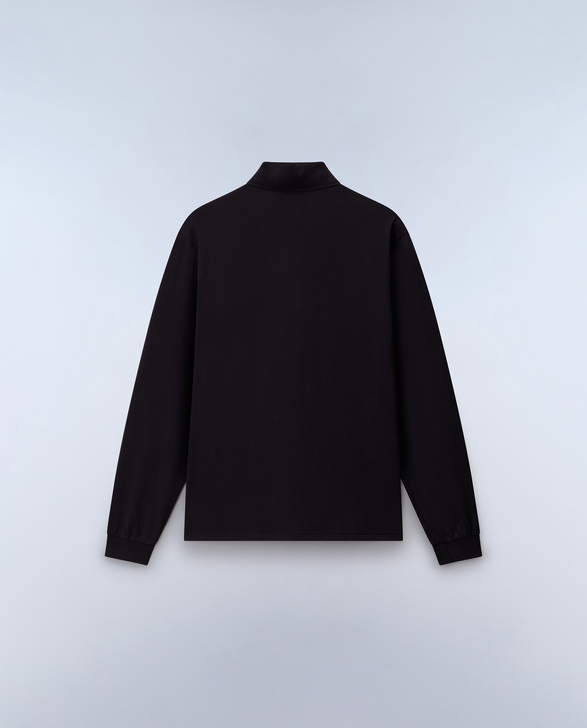 Polo de algodón de hombre badge de manga larga - Napapijri - Negro Negro-4