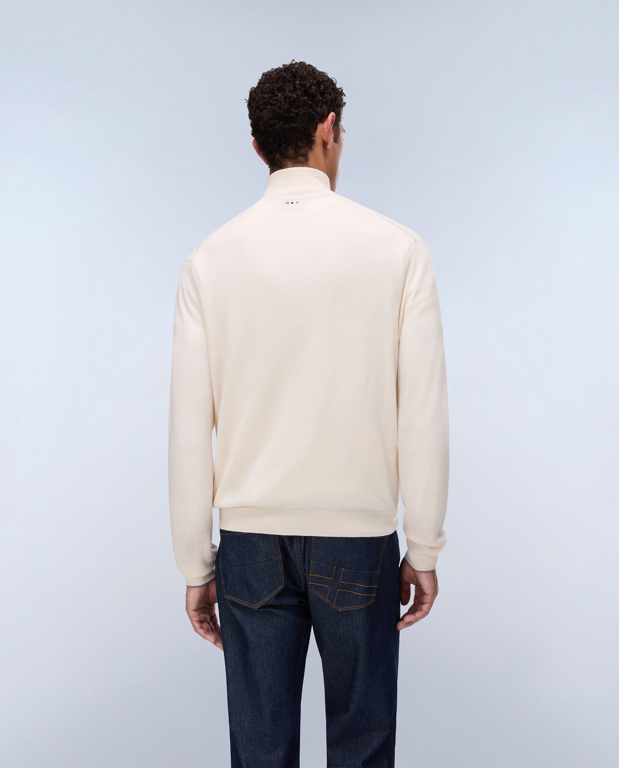 Jersey de hombre damavand hz 4 de cuello con media cremallera - Napapijri - Beige Beige-2