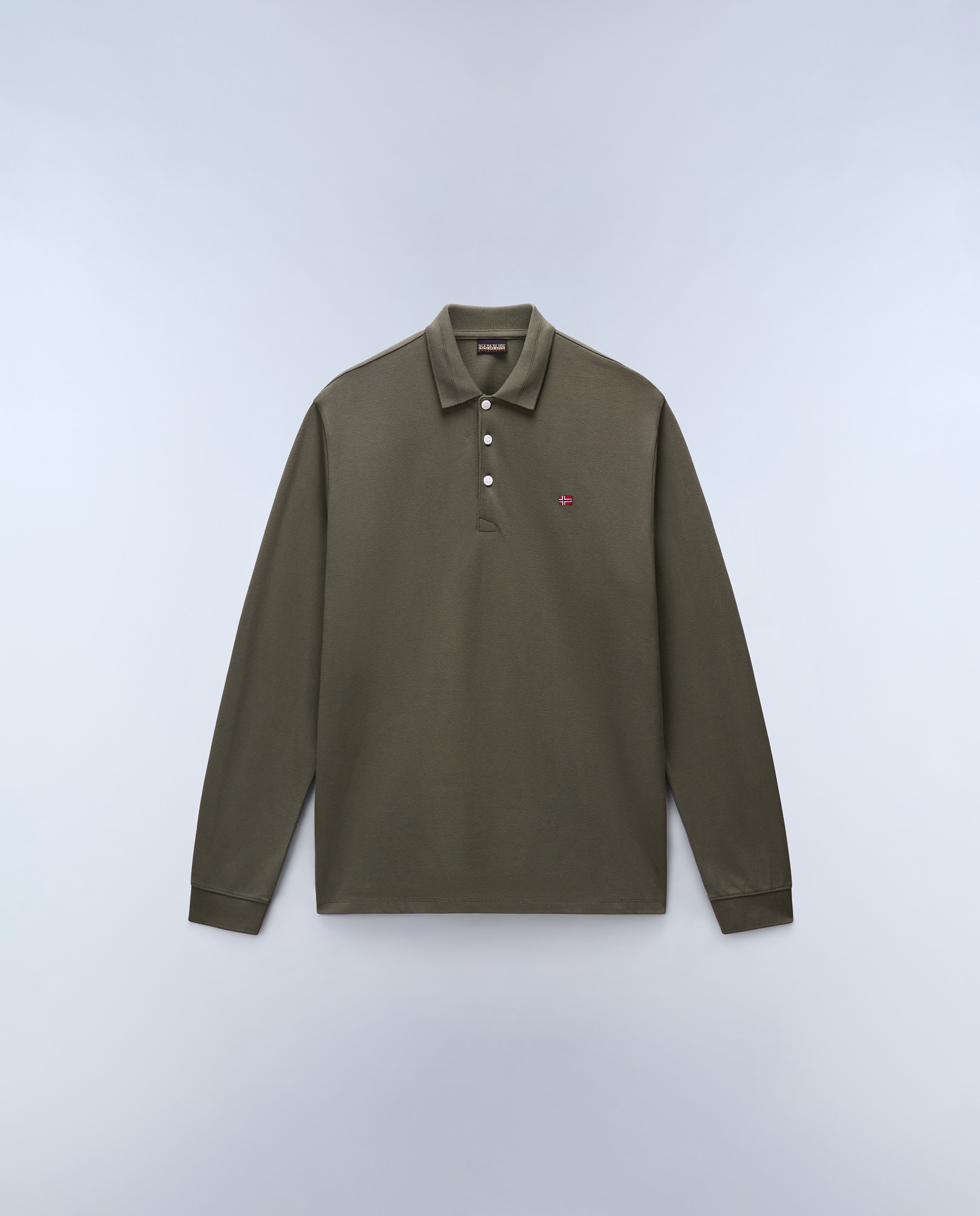 Polo de piqué de hombre de manga larga - Napapijri - Verde militar Verde militar-5