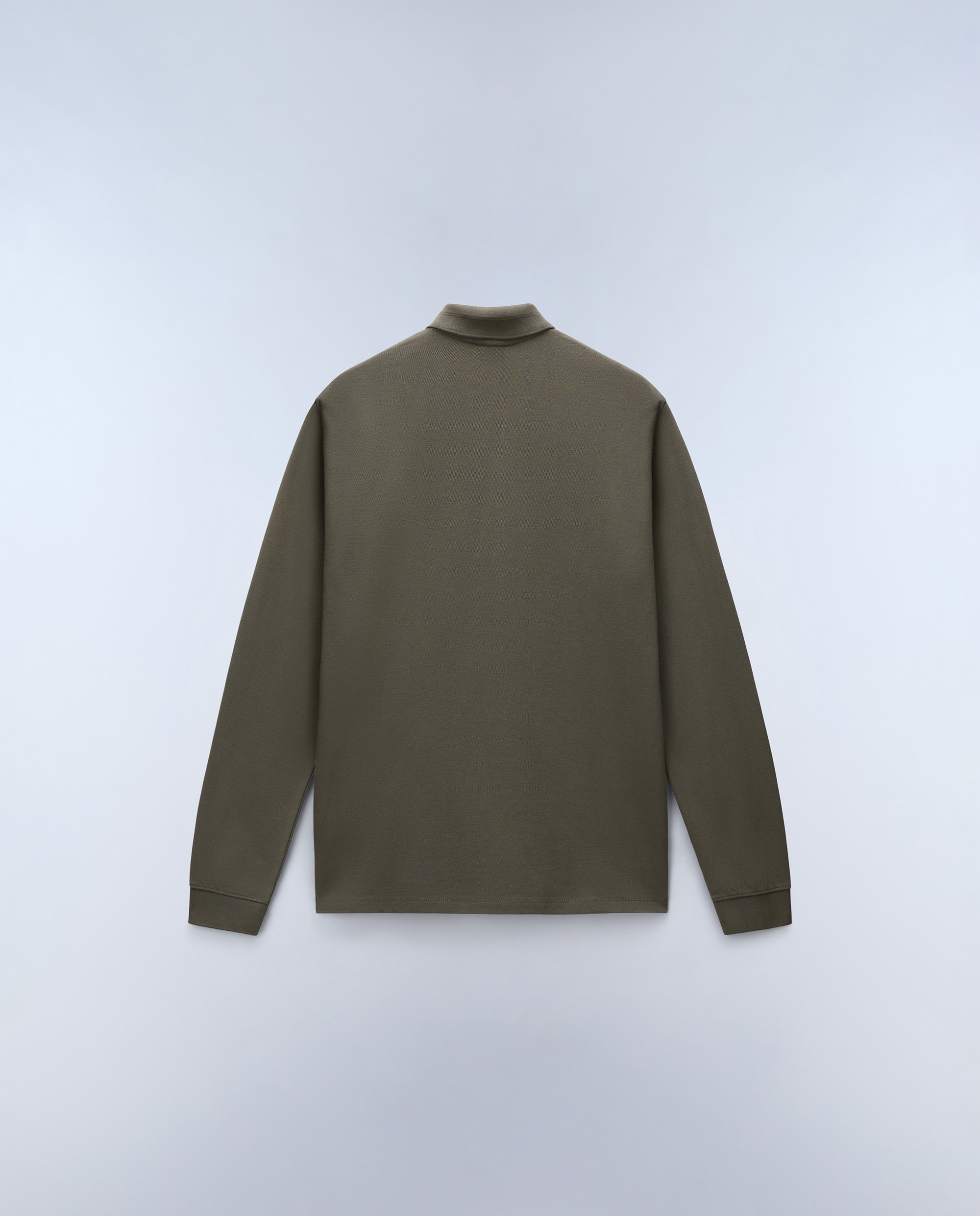 Polo de piqué de hombre de manga larga - Napapijri - Verde militar Verde militar-4