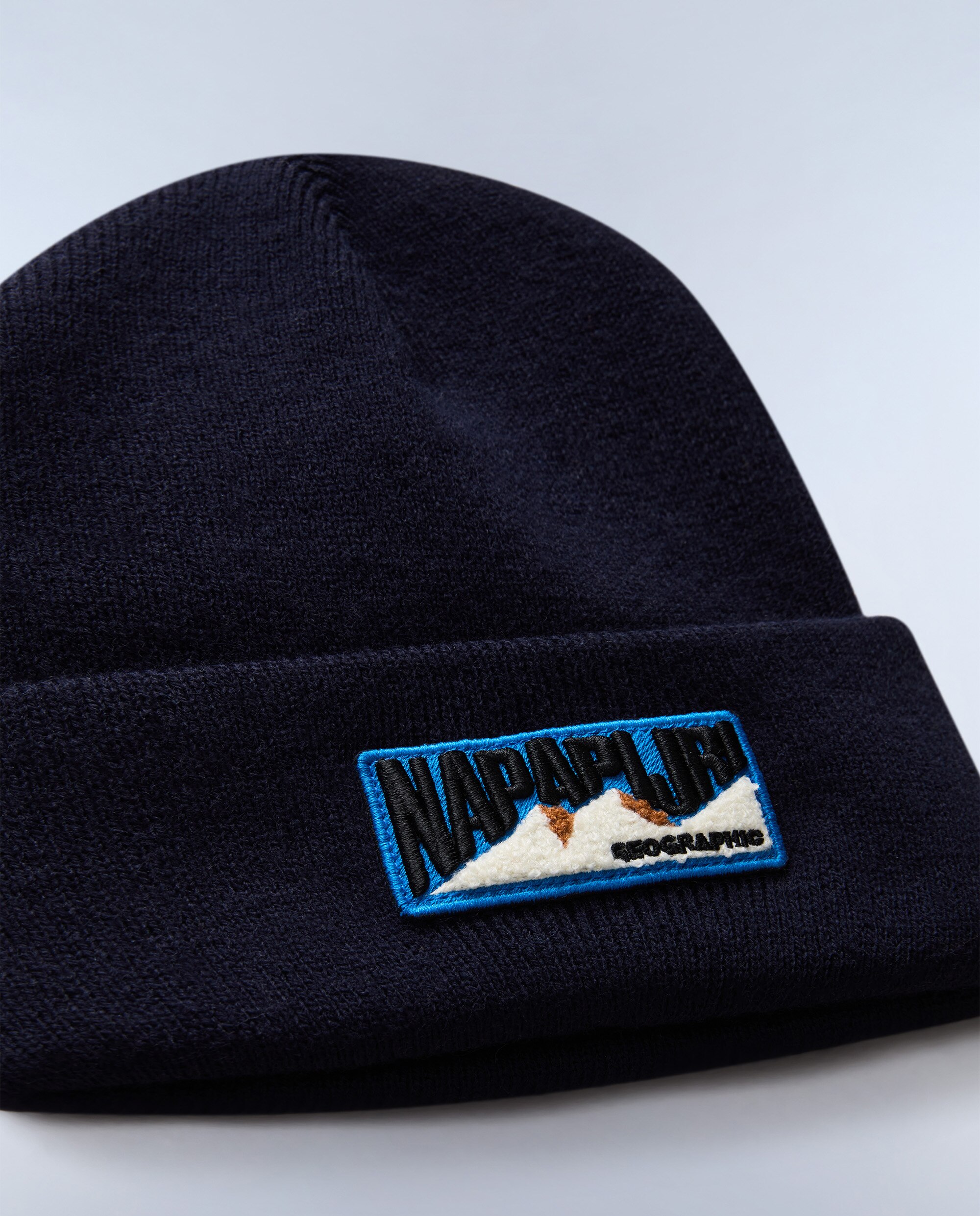 Gorro de hombre montepiana con parche frontal de punto elástico - Napapijri - Azul marino Azul marino-5
