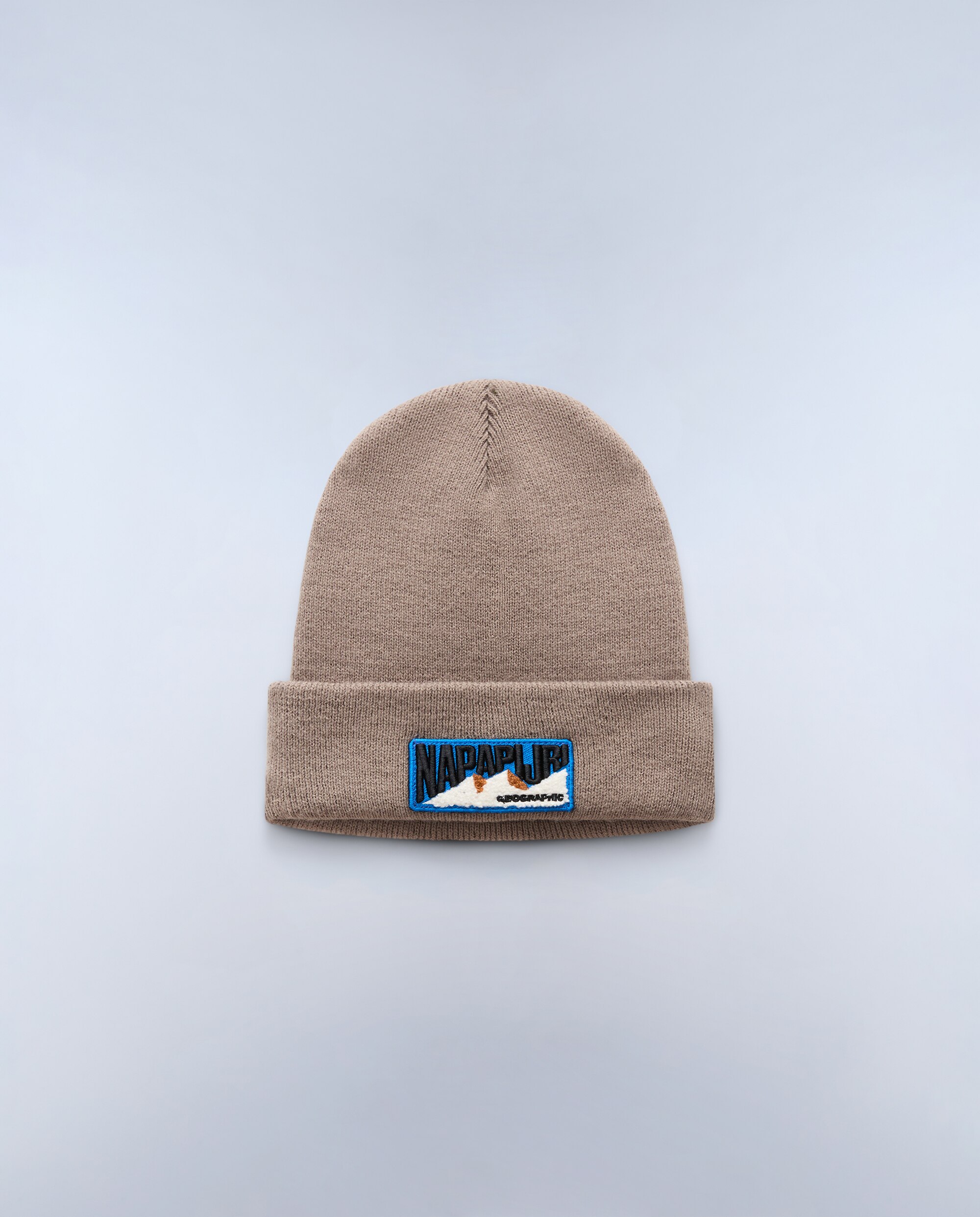 Gorro de hombre montepiana con parche frontal de punto elástico - Napapijri - Beige Beige-3