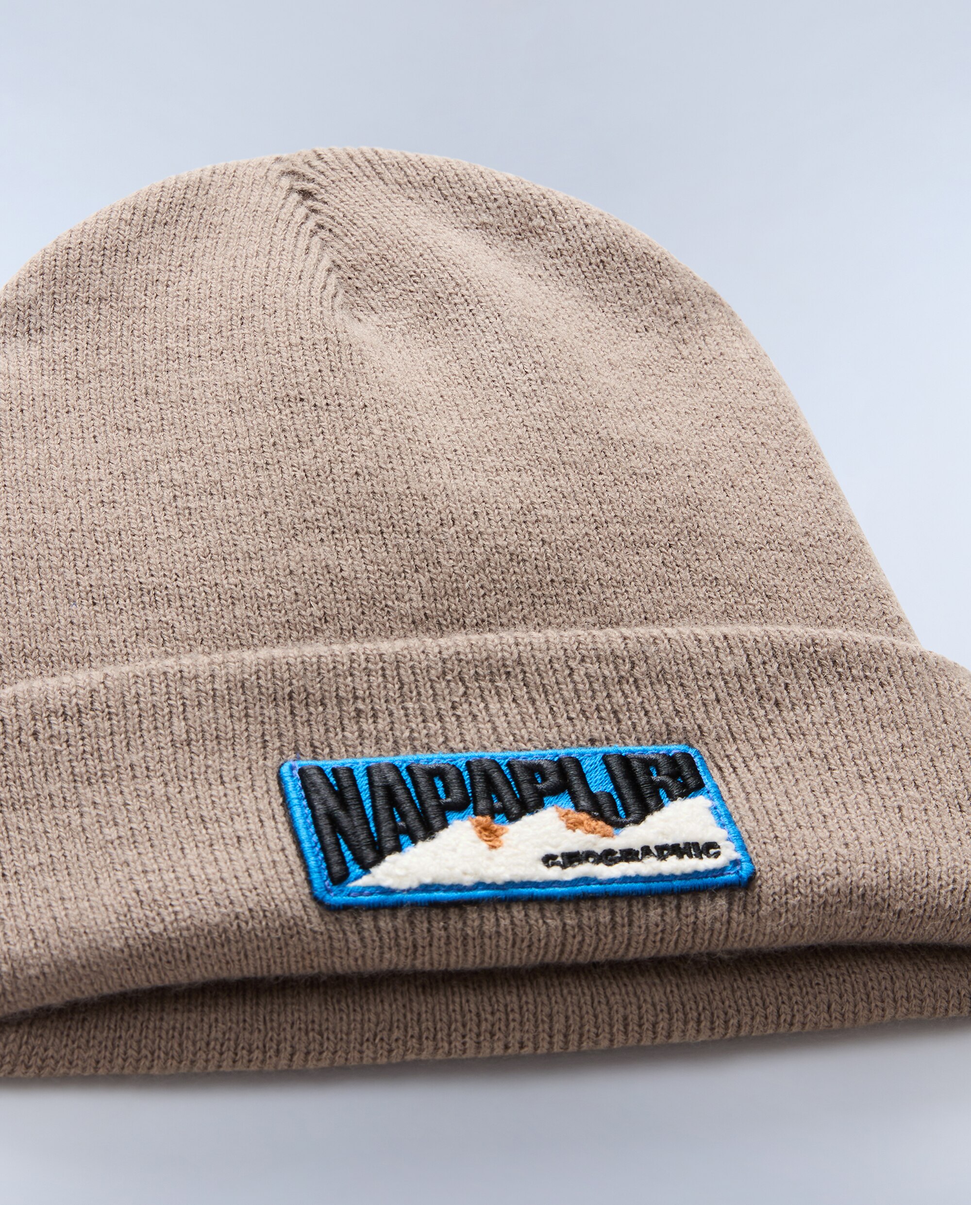 Gorro de hombre montepiana con parche frontal de punto elástico - Napapijri - Beige Beige-5