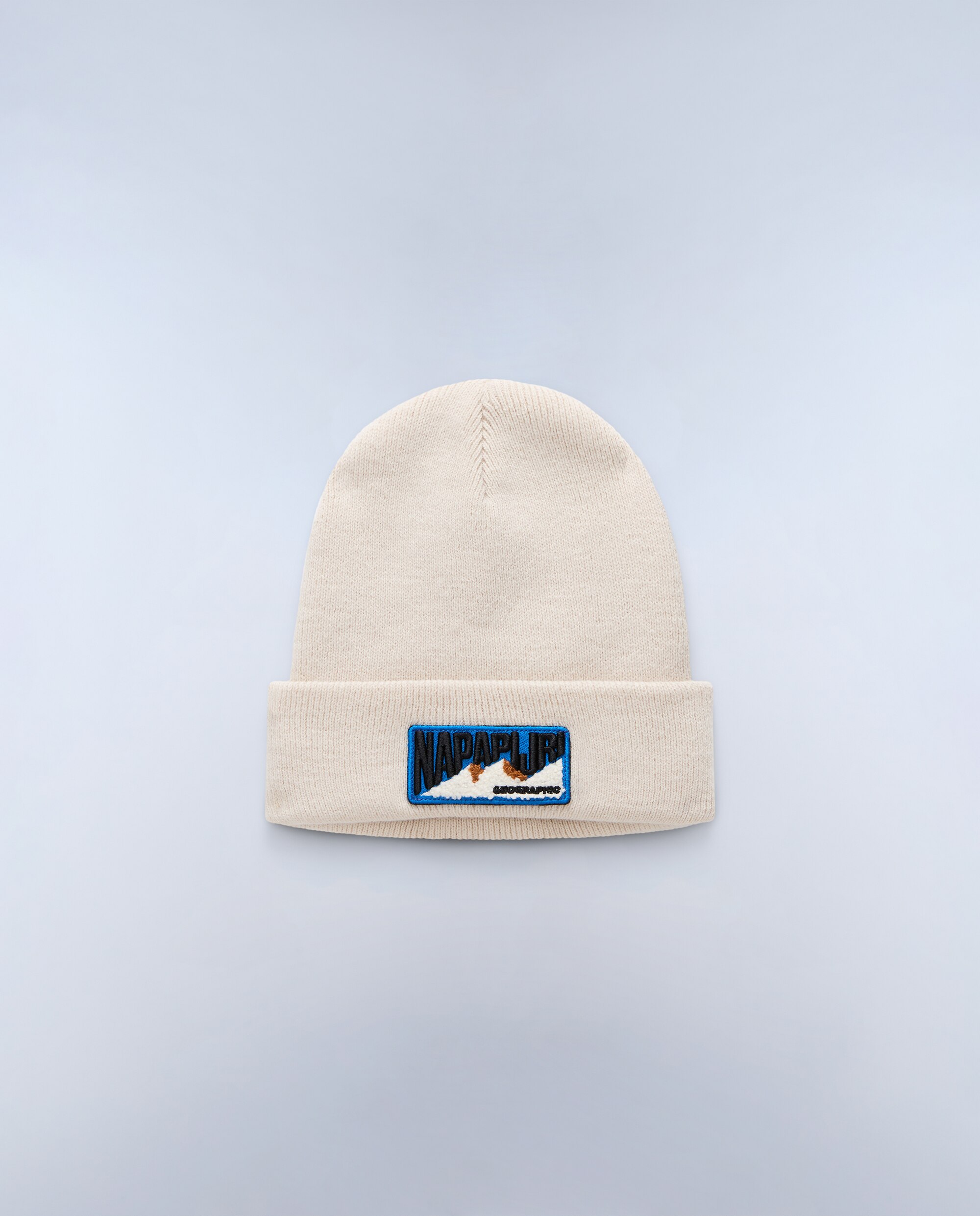 Imagen 0 de Gorro de hombre con parche frontal de punto elástico Beige