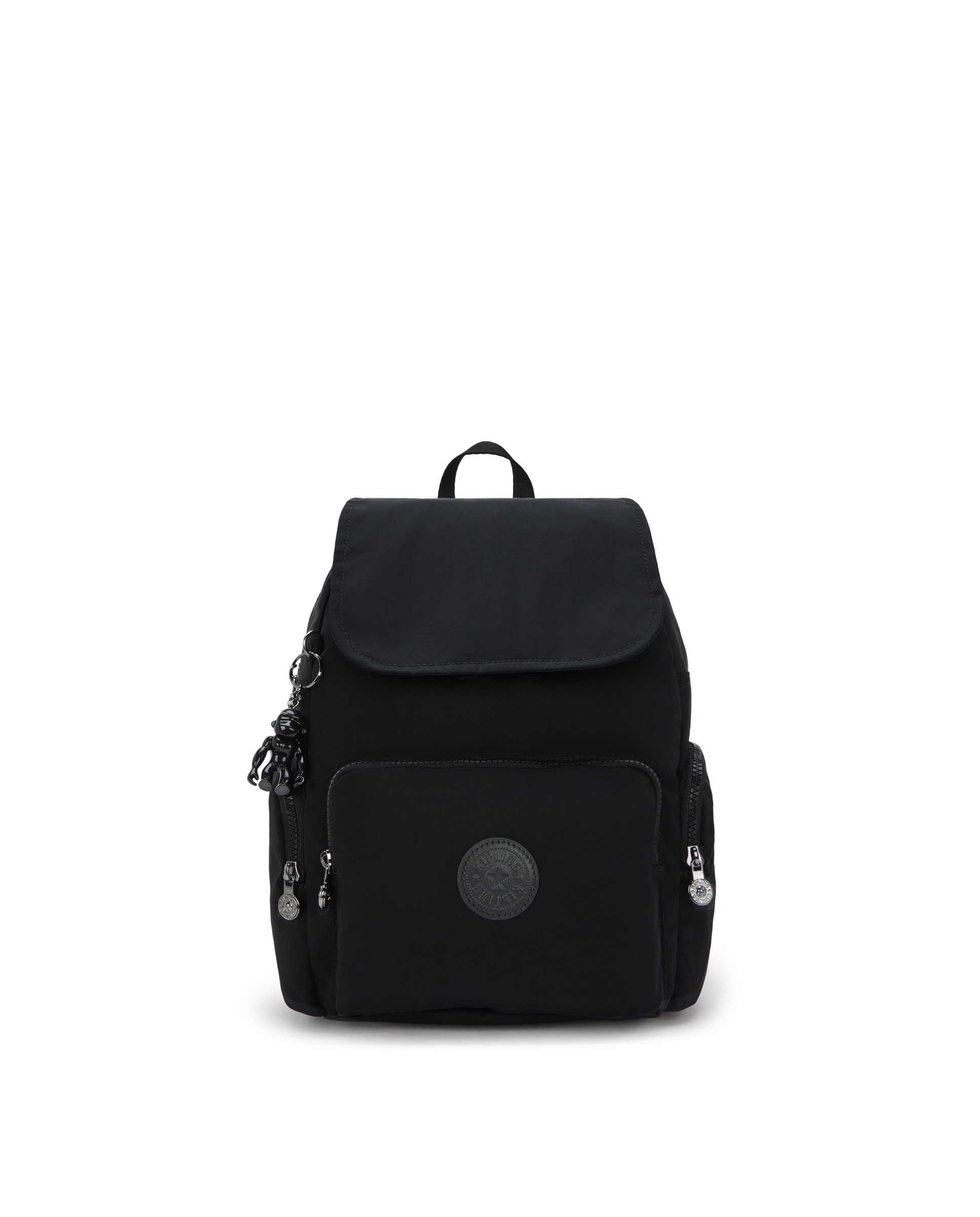 Mochila de mujer mediana son solapa - Kipling - Negro Negro-1