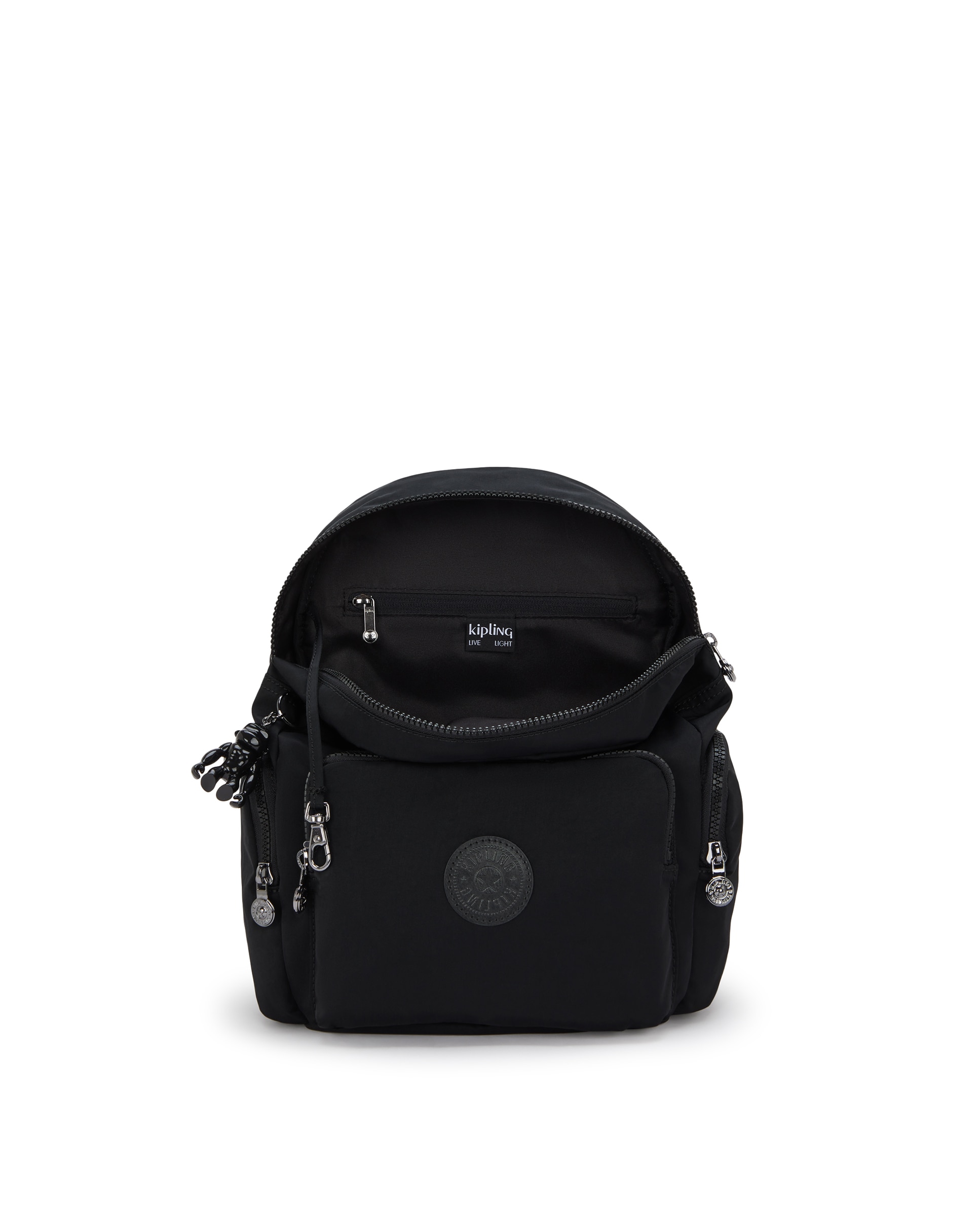 Mochila de mujer mediana son solapa - Kipling - Negro Negro-3