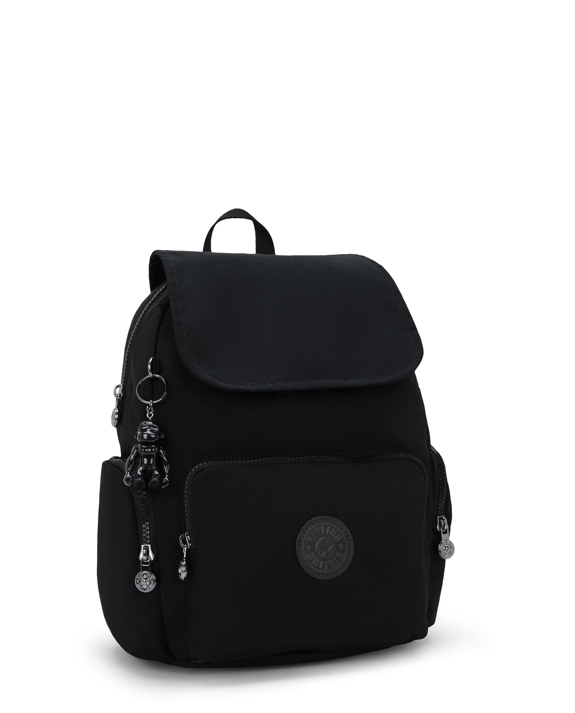 Mochila de mujer mediana son solapa - Kipling - Negro Negro-5