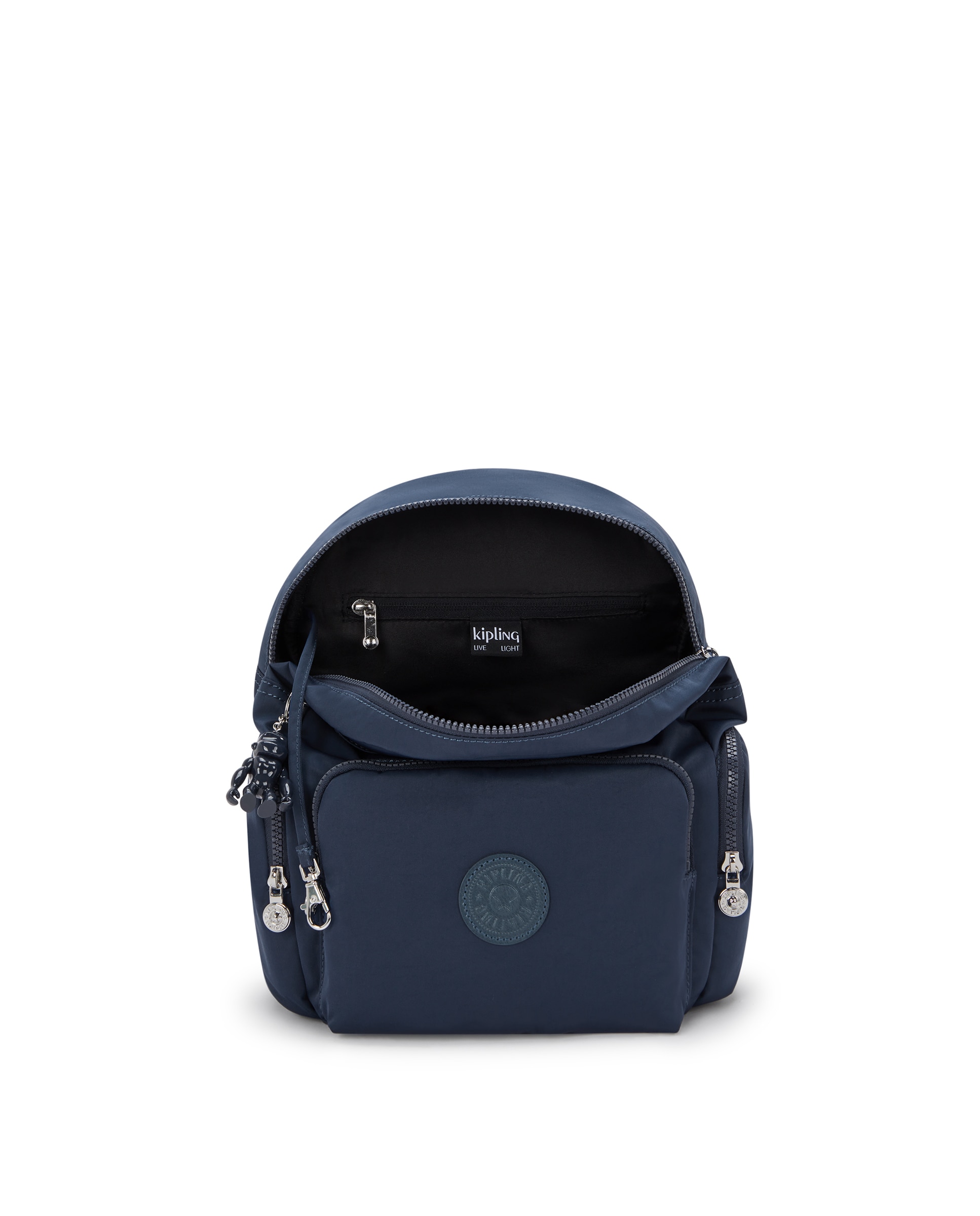 Mochila de mujer mediana son solapa - Kipling - Azul oscuro Azul oscuro-3