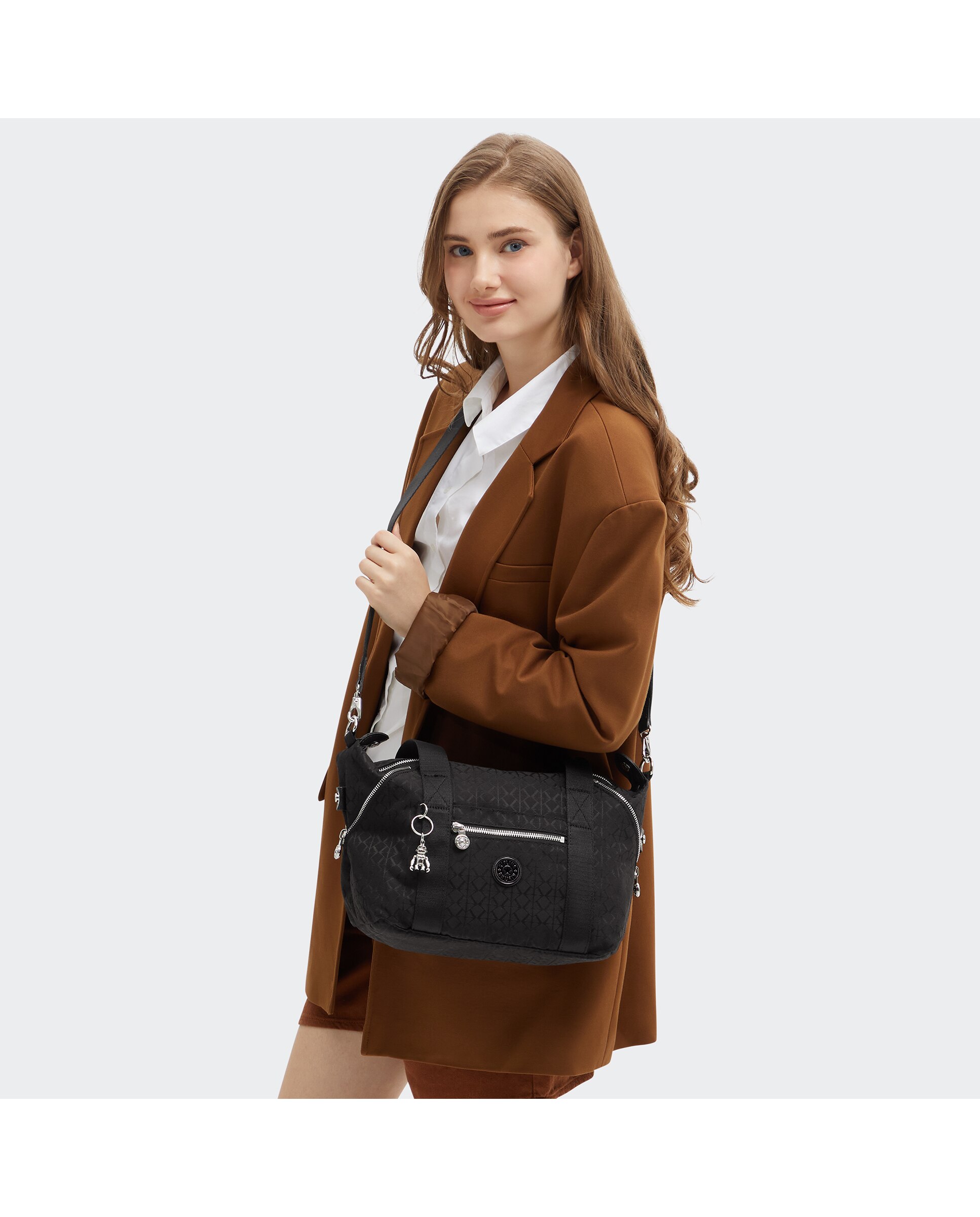 Shopper pequeño con cremallera y asa bandolera extraíble - Kipling - Negro Negro-2