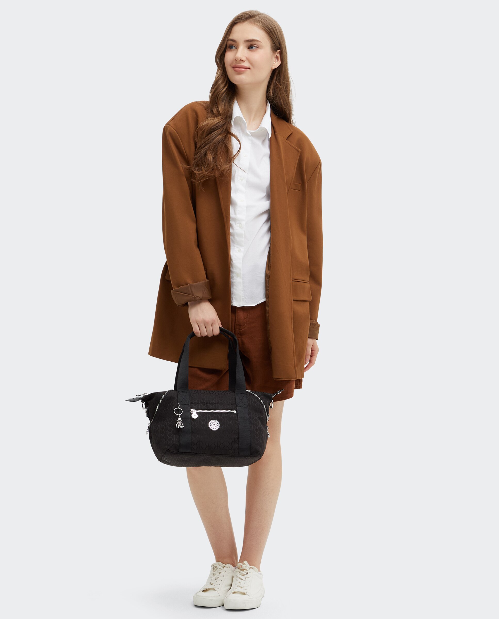 Shopper pequeño con cremallera y asa bandolera extraíble - Kipling - Negro Negro-4