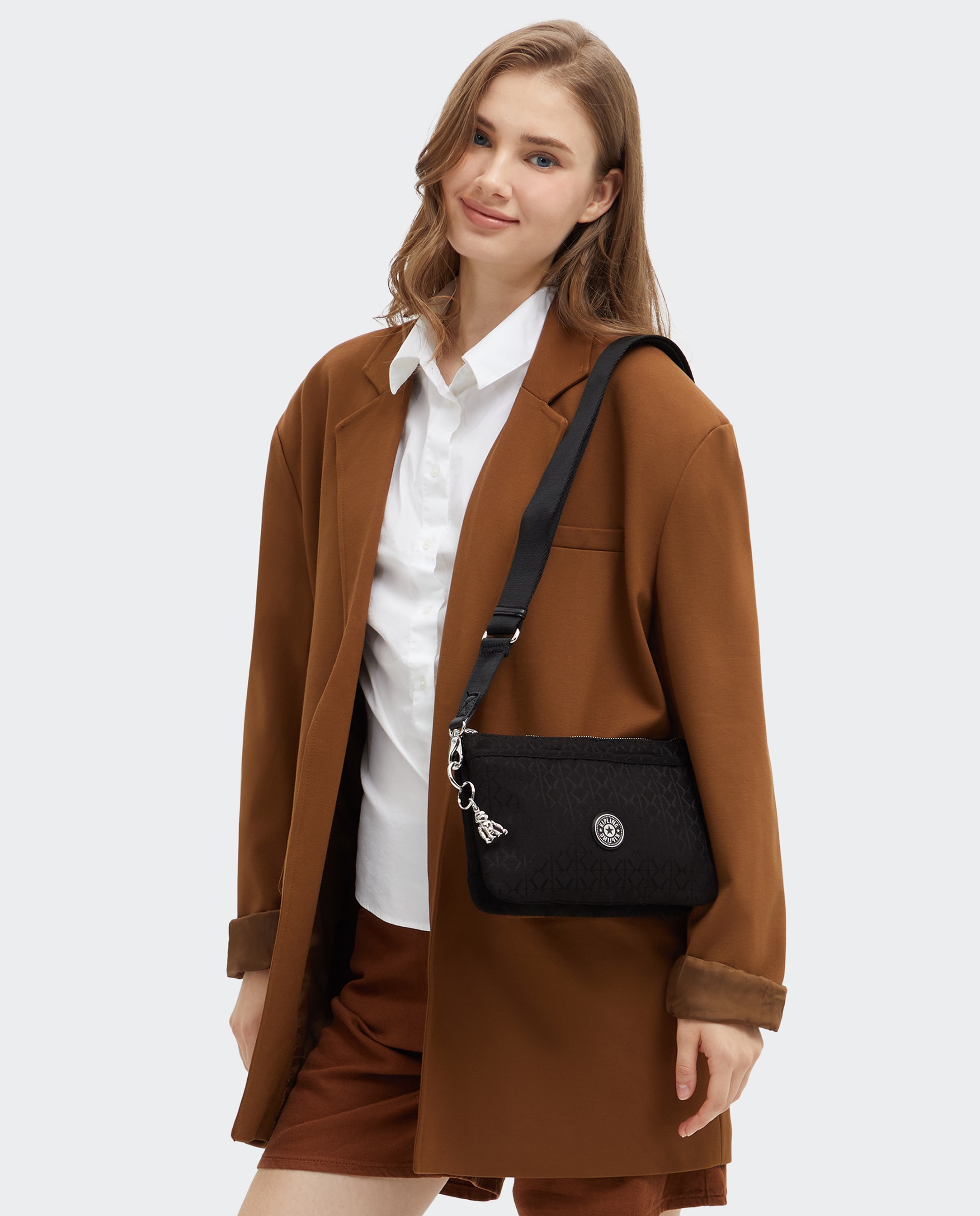 Bandolera de mujer pequeña con cremallera y correa extraíble - Kipling - Negro Negro-2