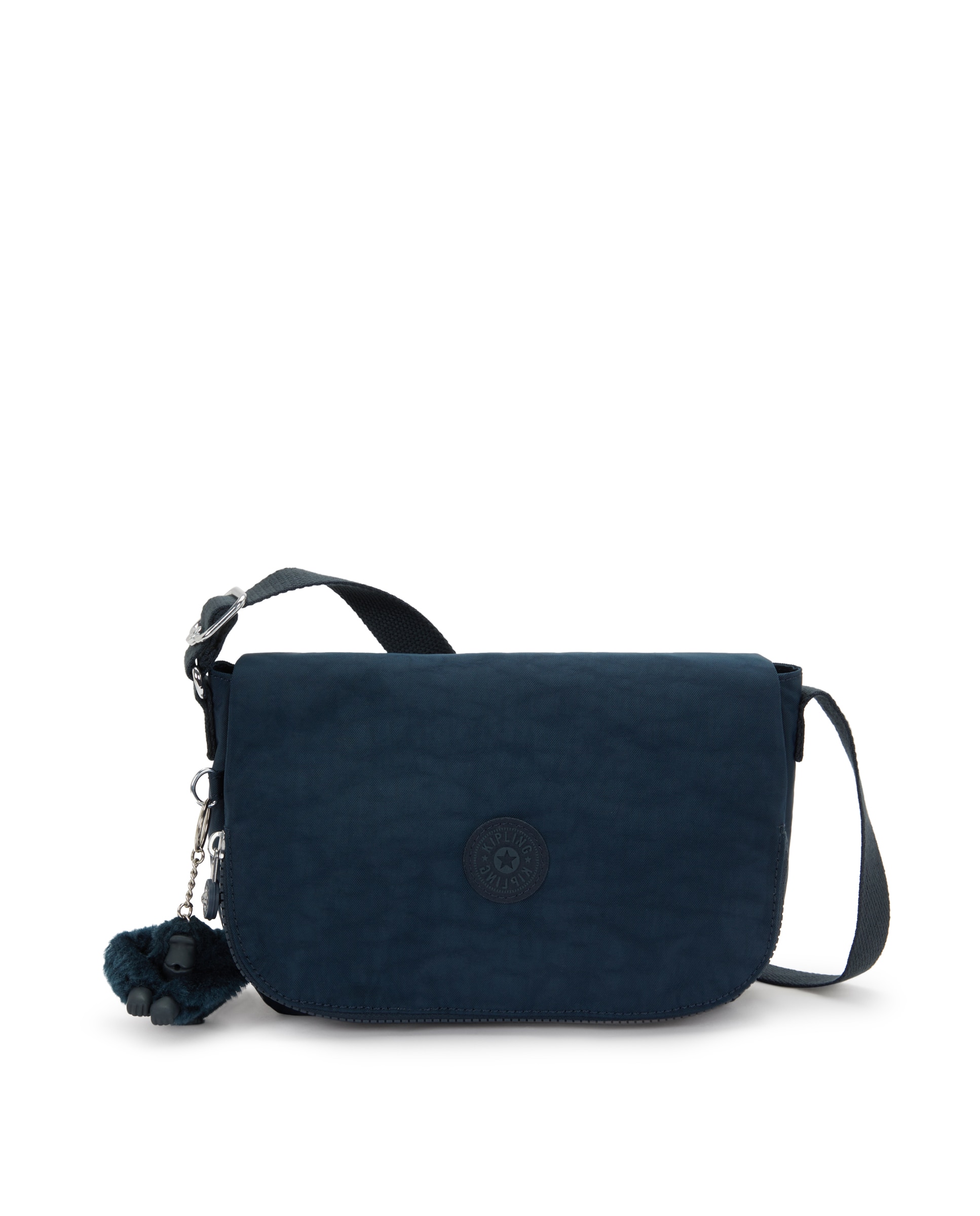 Bandolera de mujer pequeña son solapa y llavero - Kipling - Azul marino Azul marino-1