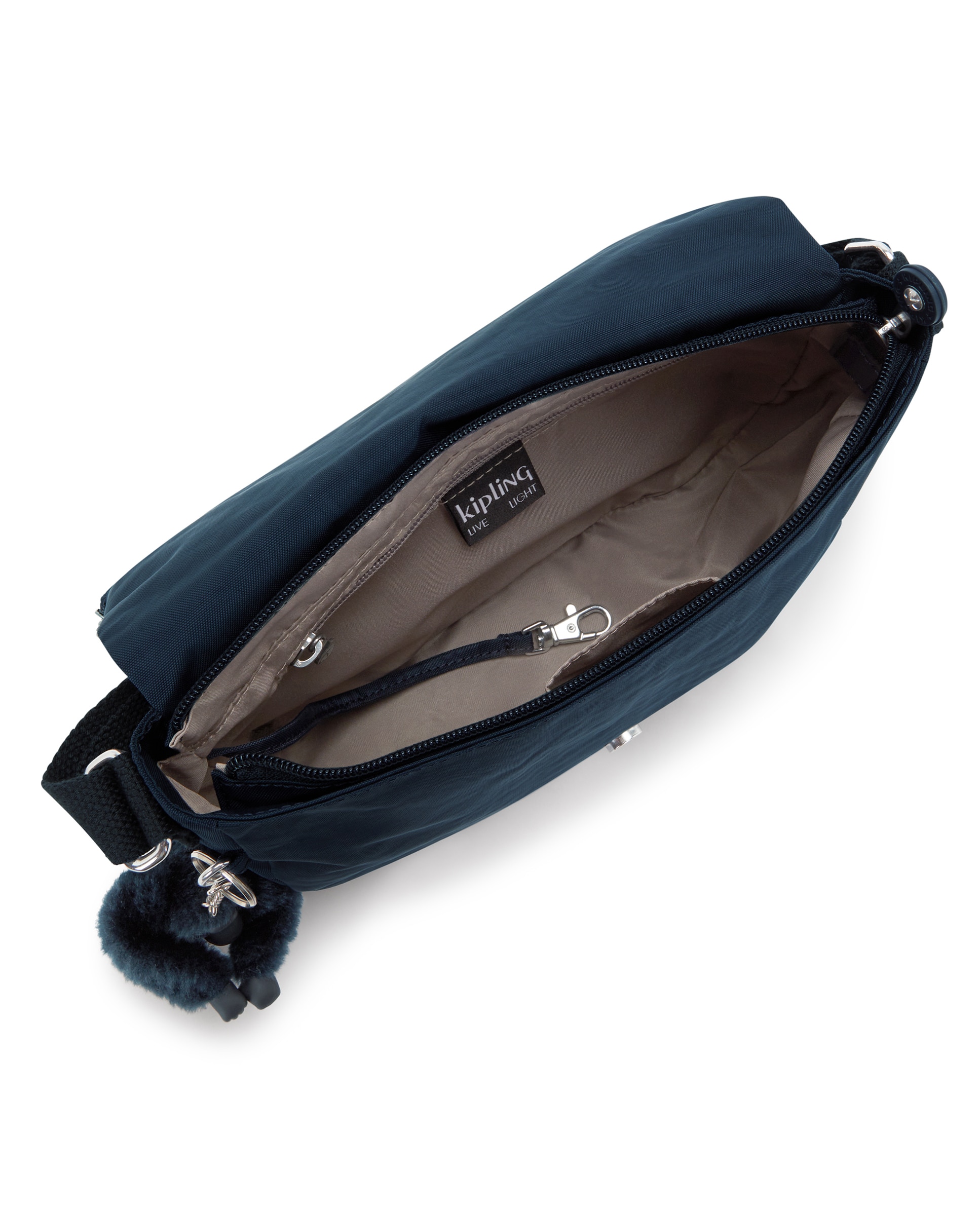 Bandolera de mujer pequeña son solapa y llavero - Kipling - Azul marino Azul marino-2
