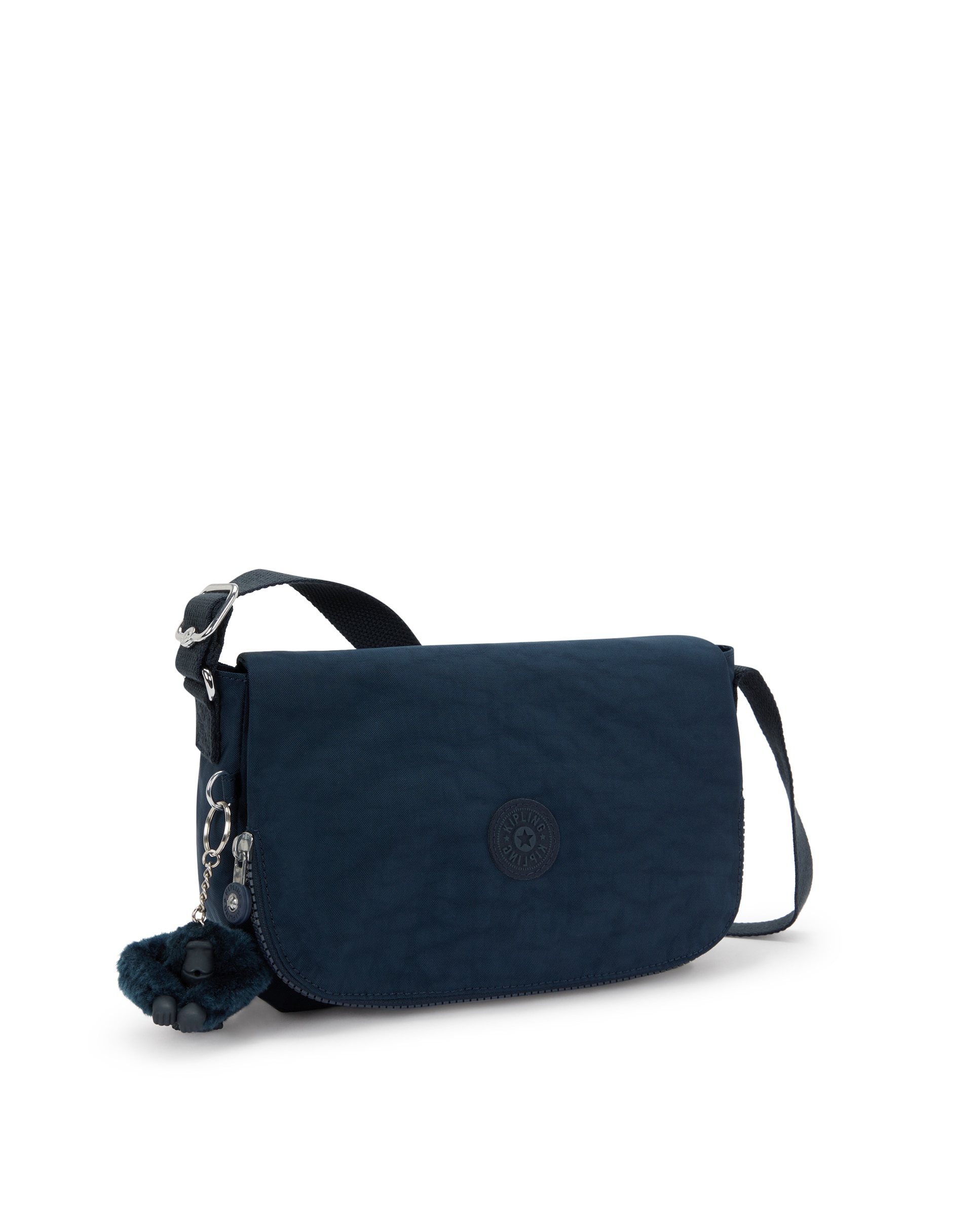 Bandolera de mujer pequeña son solapa y llavero - Kipling - Azul marino Azul marino-4